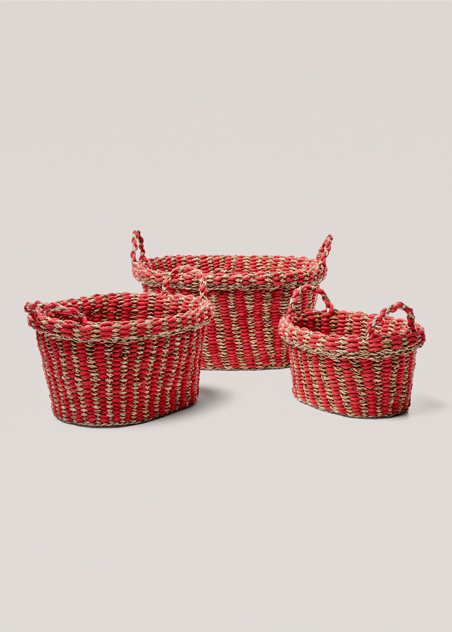 Cattail and jute combined basket 30x24cm - Details of the article 3