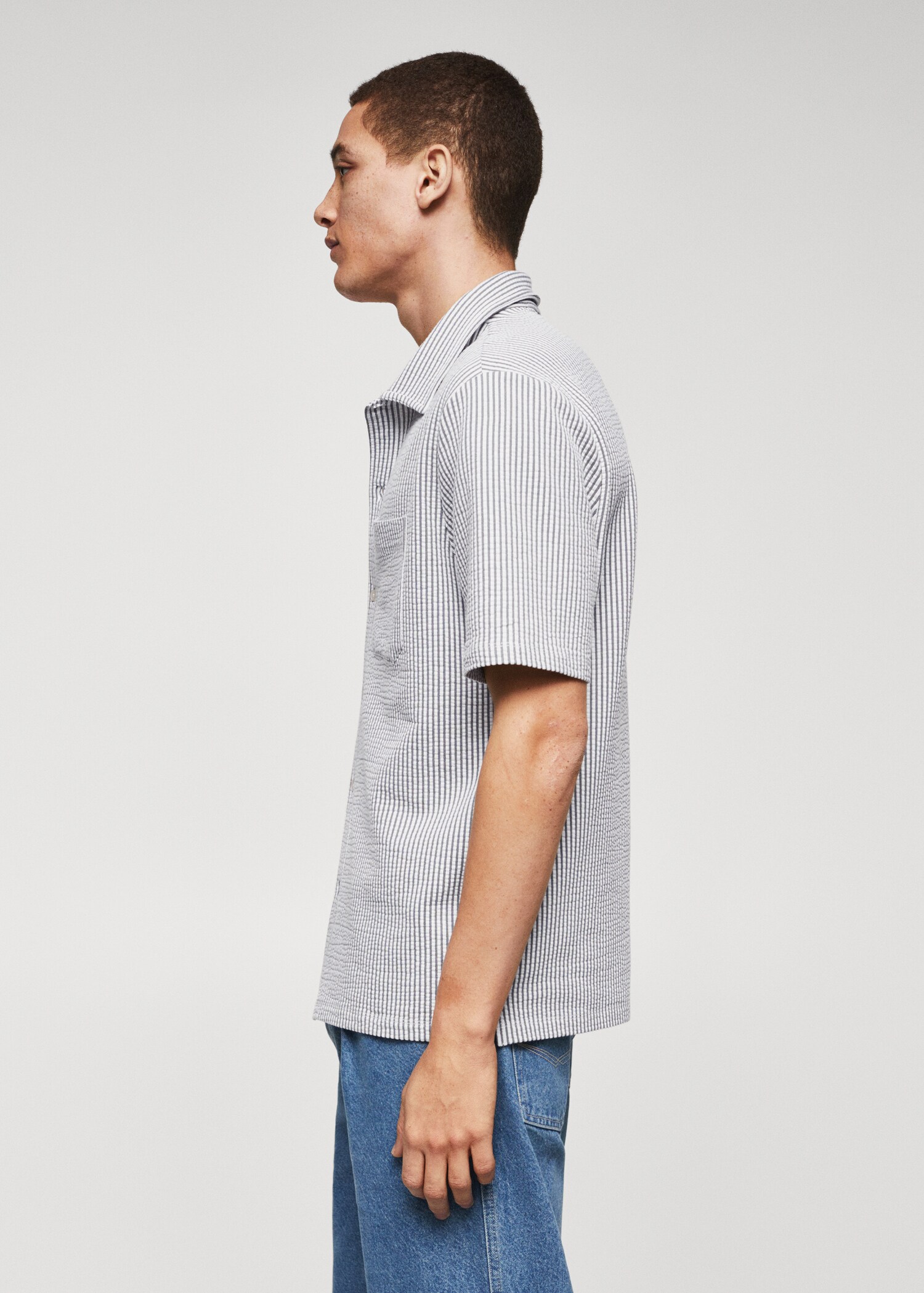 Camisa algodón seersucker mil rayas - Detalle del artículo 4