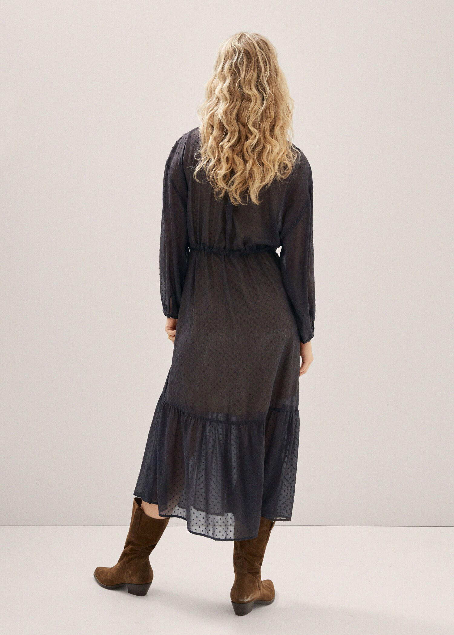 Vestido camisero plumeti - Reverso del artículo