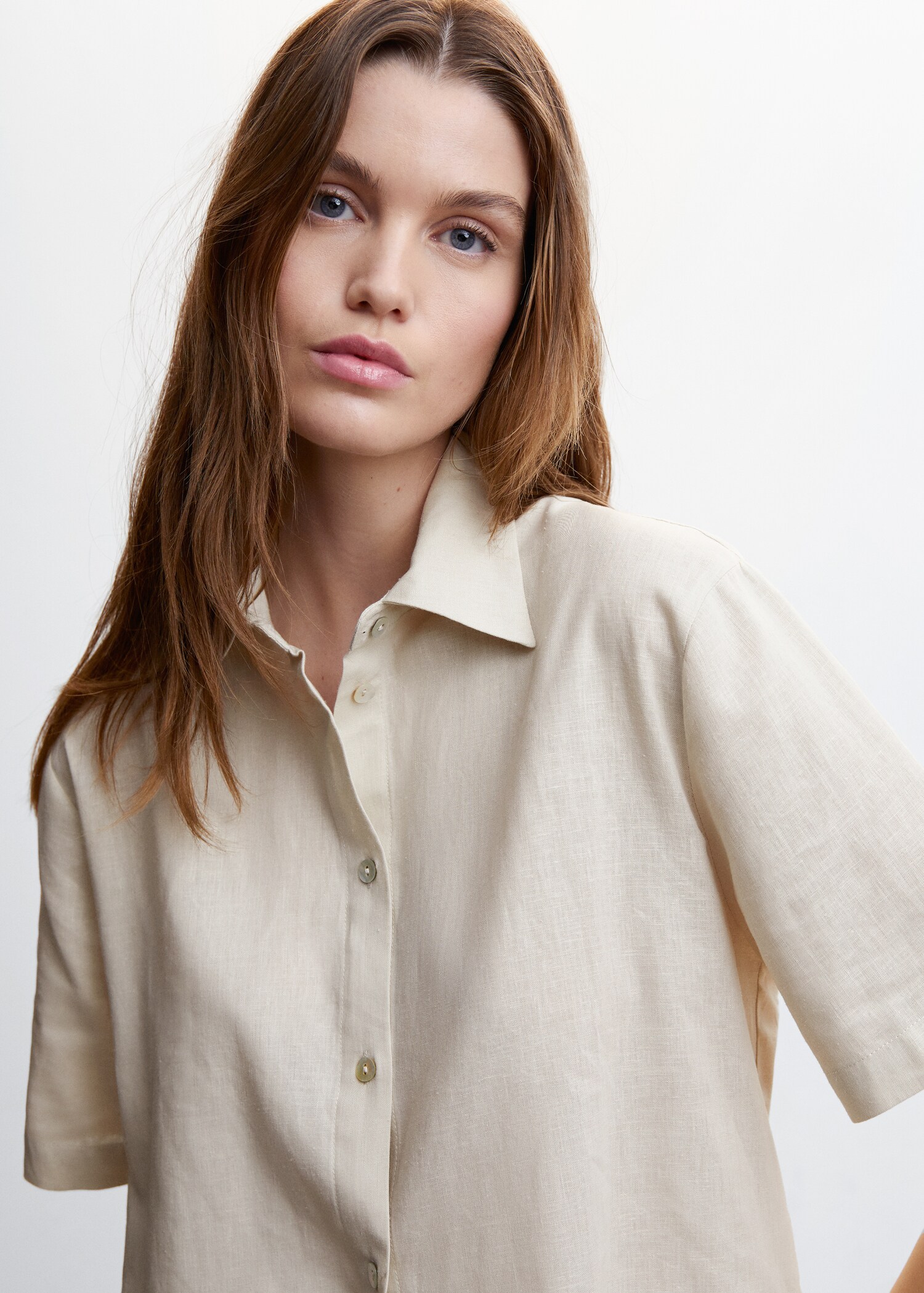 Linen pyjama shirt - Details of the article 1