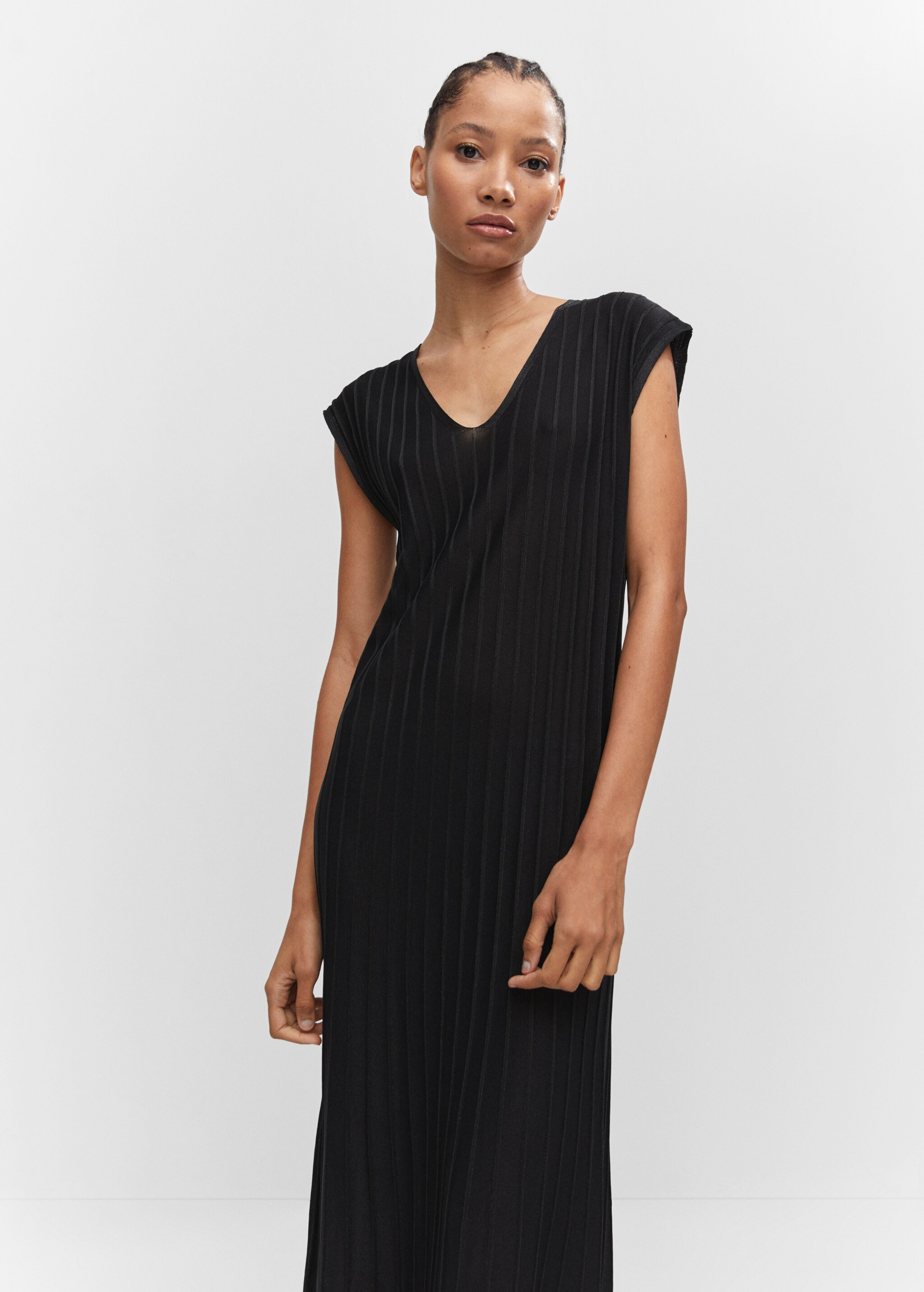 Knitted dress with contrasting details - Medium plane