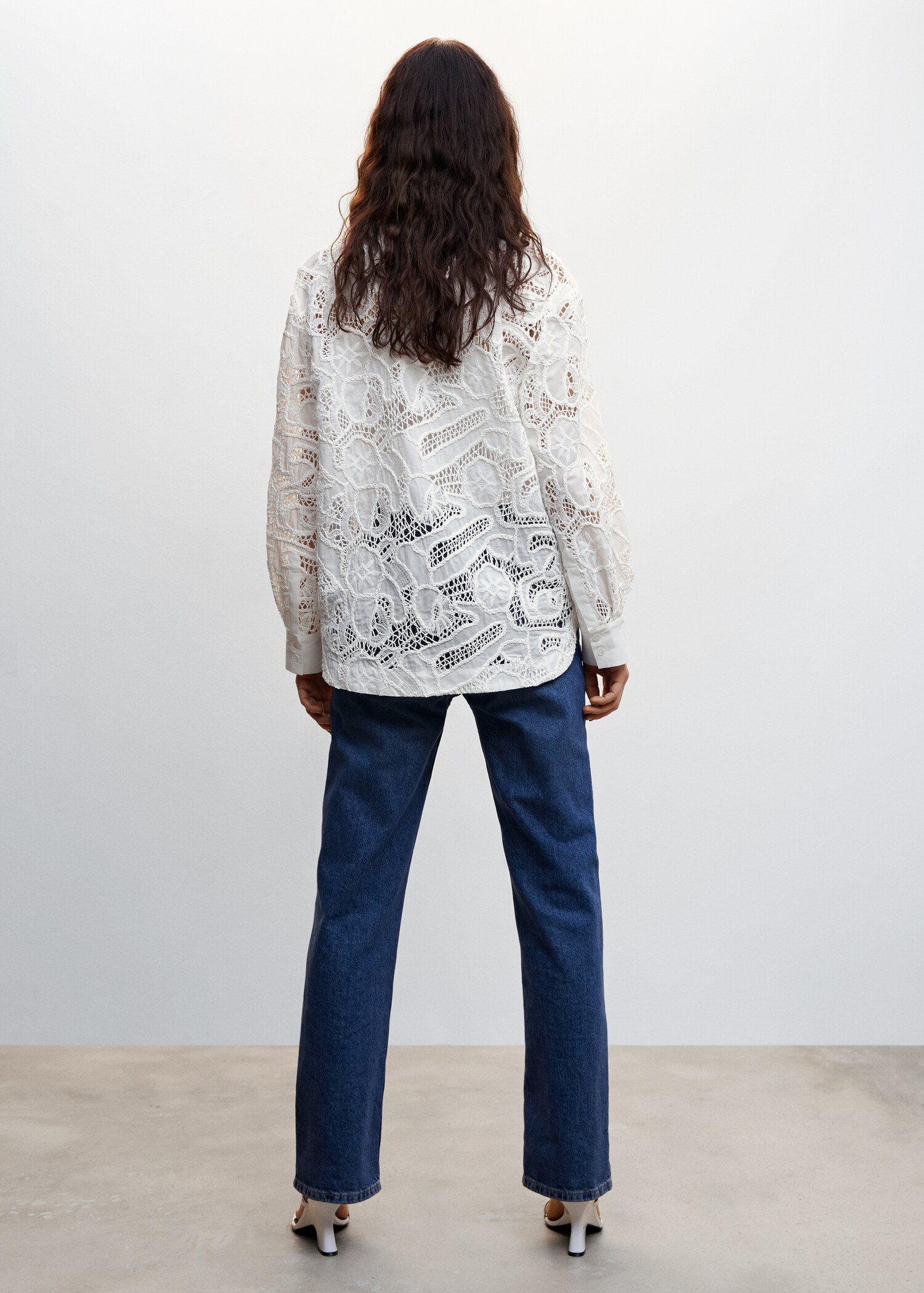 Πουκάμισο γκιπούρ oversize - Πίσω όψη προϊόντος