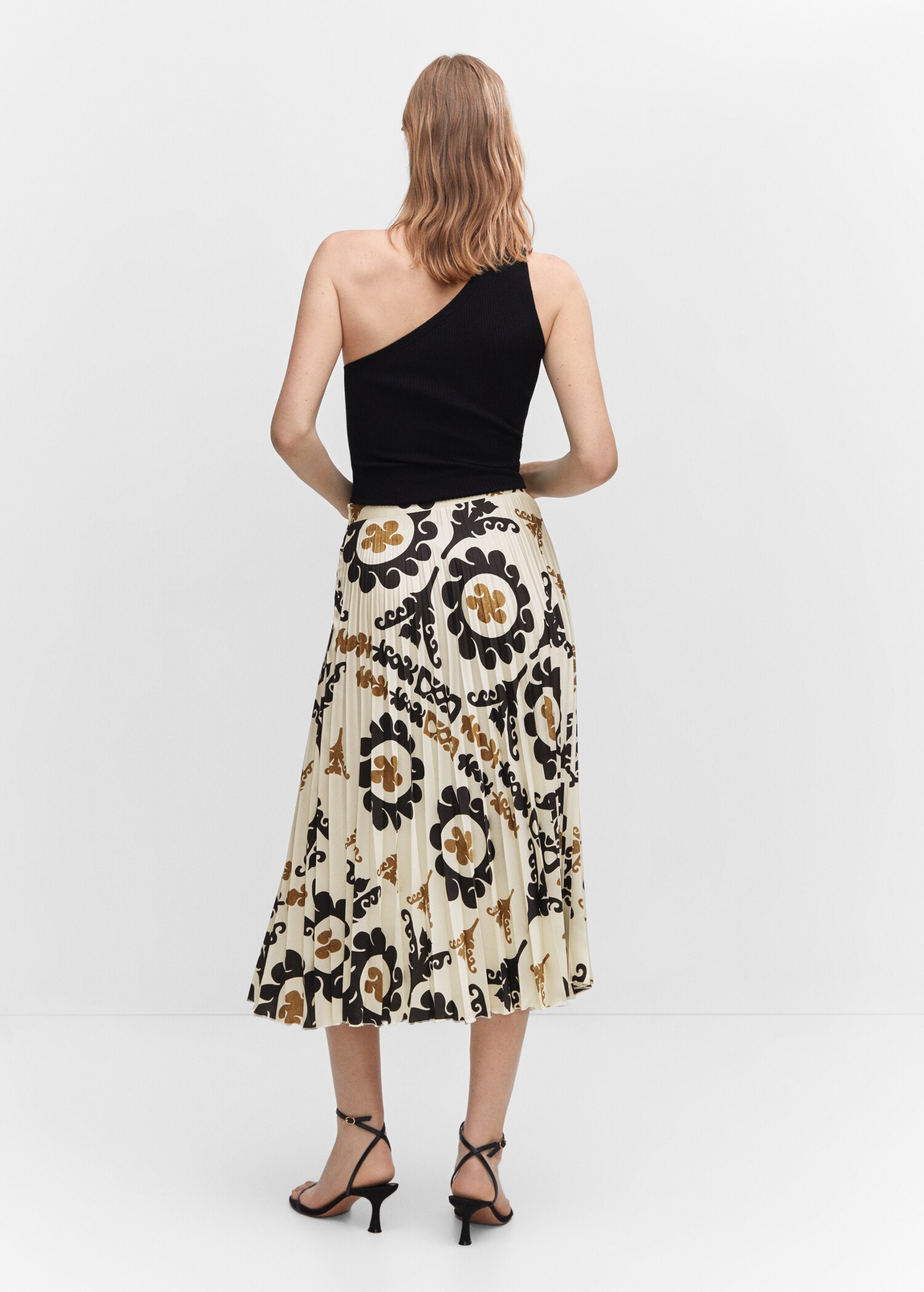 Printed pleated skirt - Reverse of the article