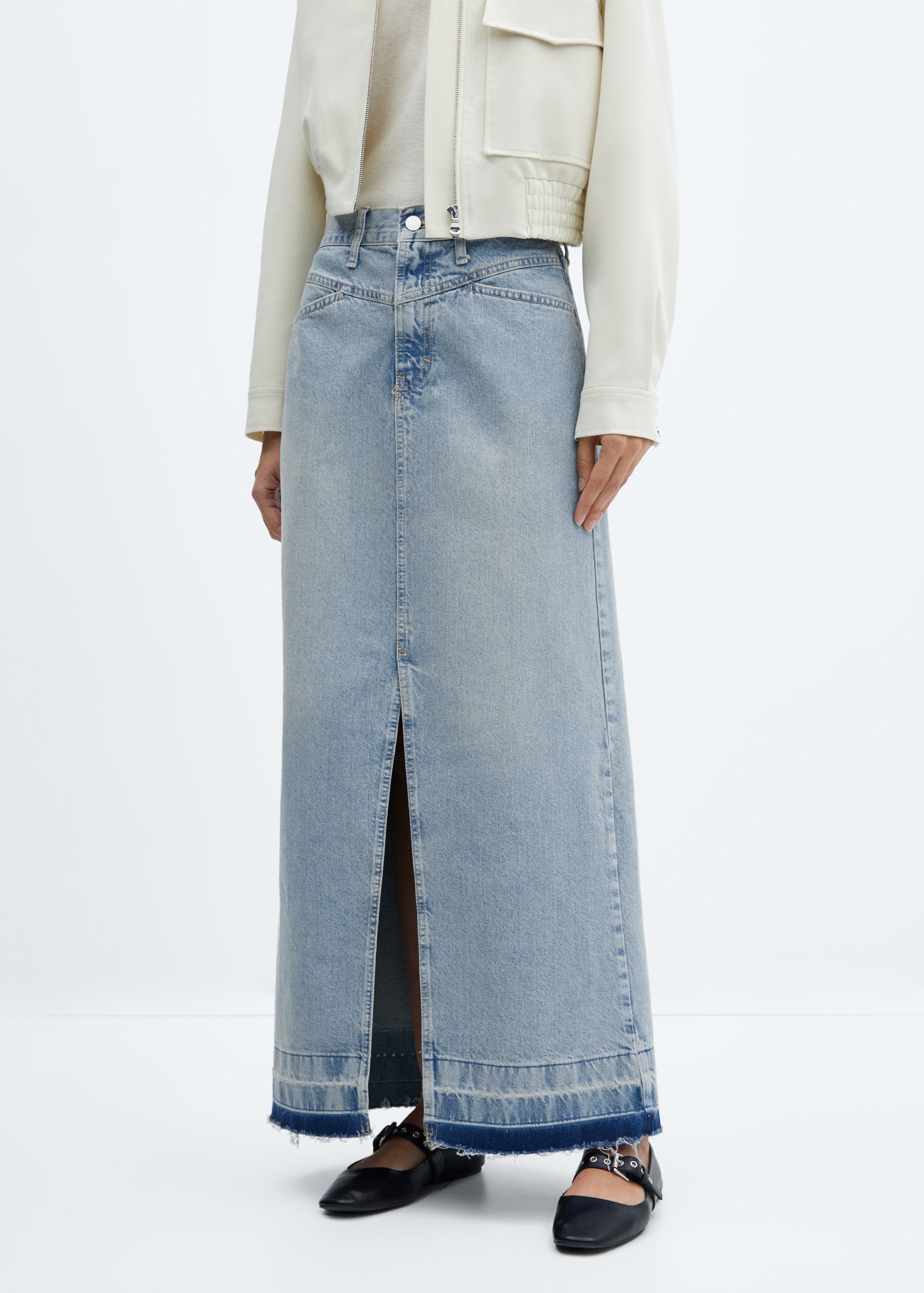 Long denim skirt