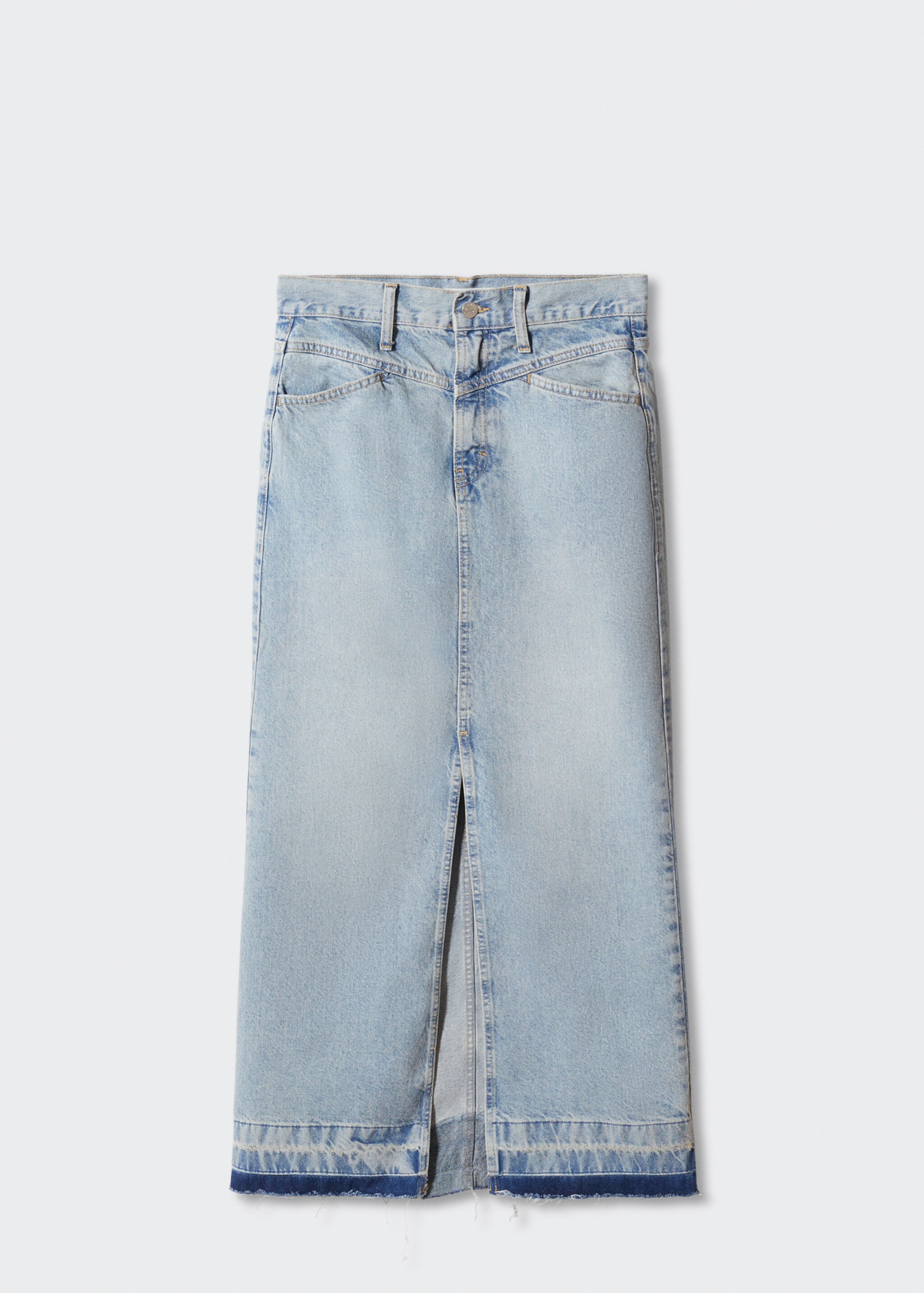 Long denim skirt - Article without model, Light Vintage Blue. Ref: 47087140-00.