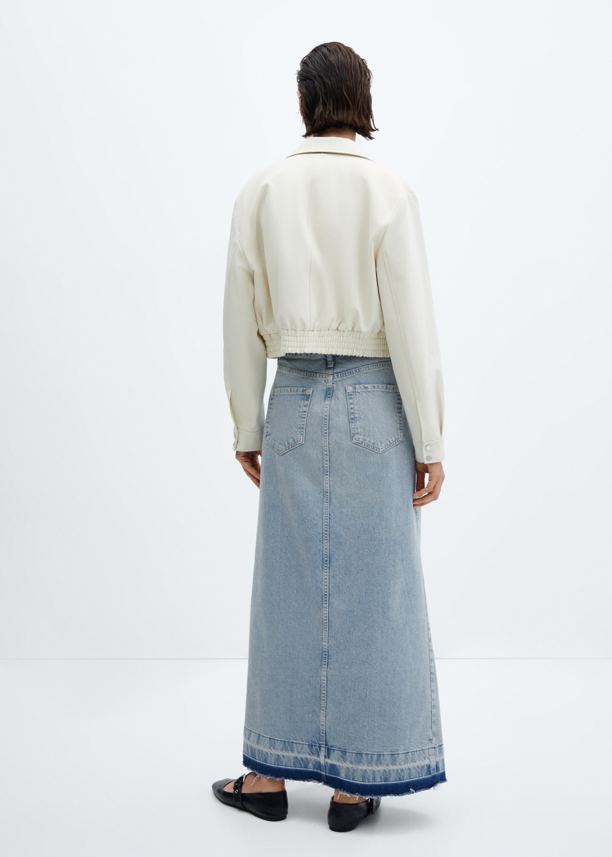 Long denim skirt - Reverse of the article, Light Vintage Blue. Ref: 47087140-00.