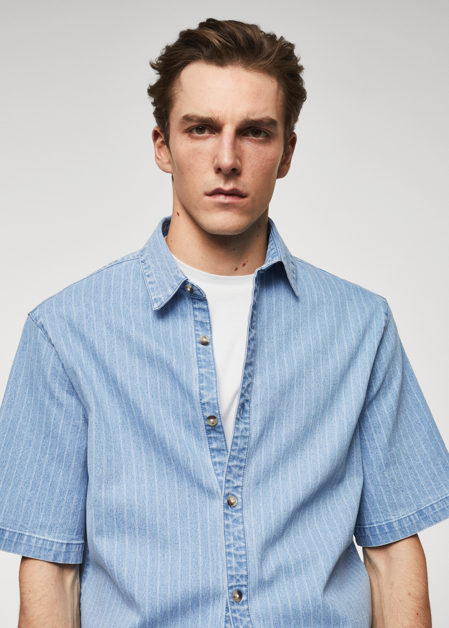 Camisa rayas manga corta Hombre MNG Ecuador