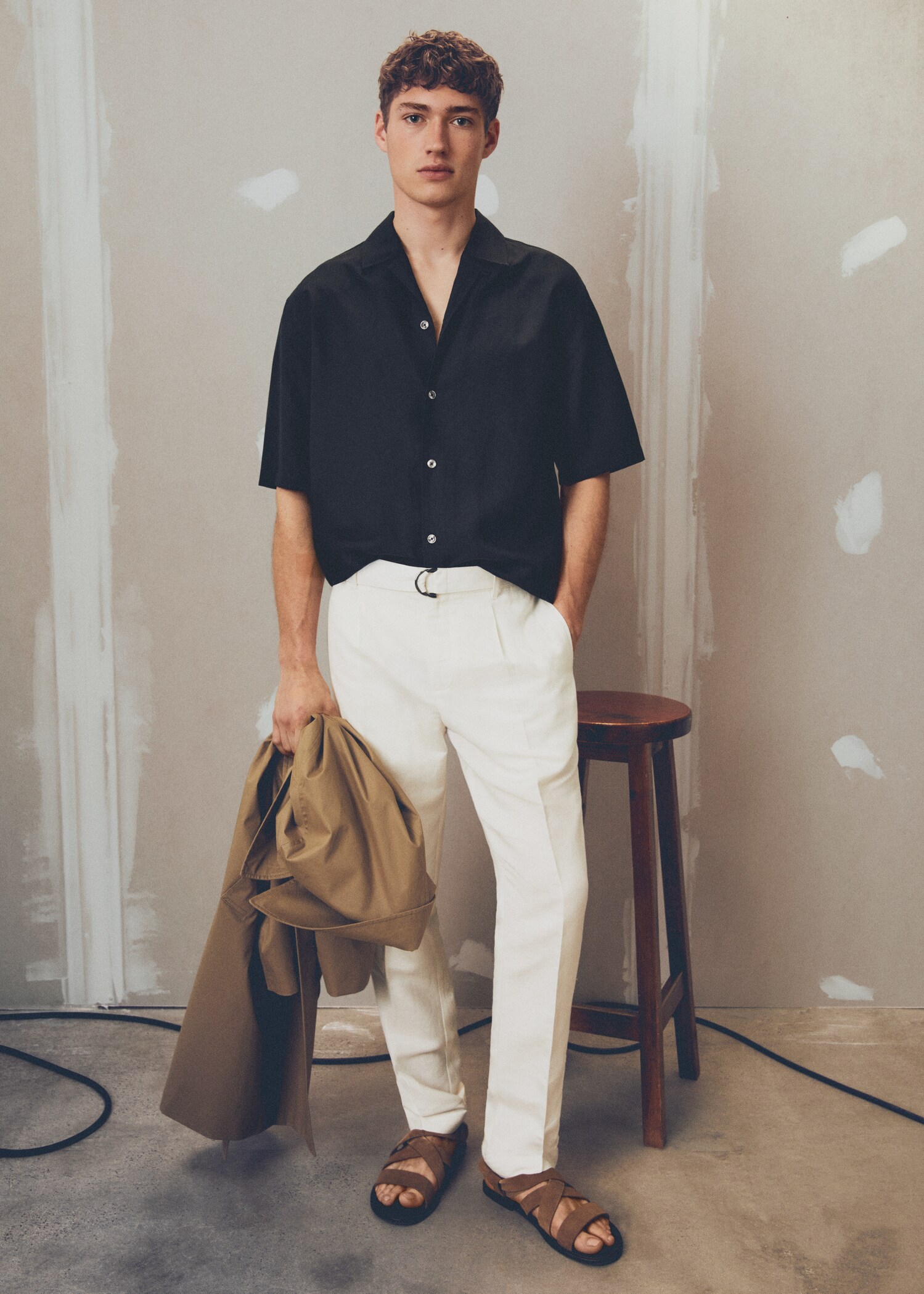 Regular-fit linen bowling shirt - Details of the article 5