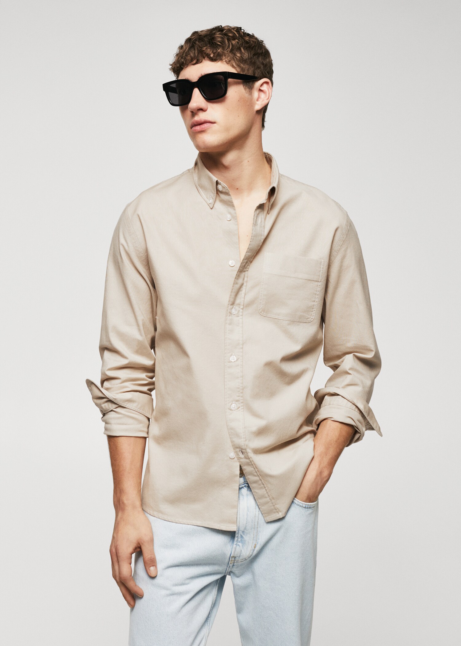 Regular fit Oxford cotton shirt - Medium plane