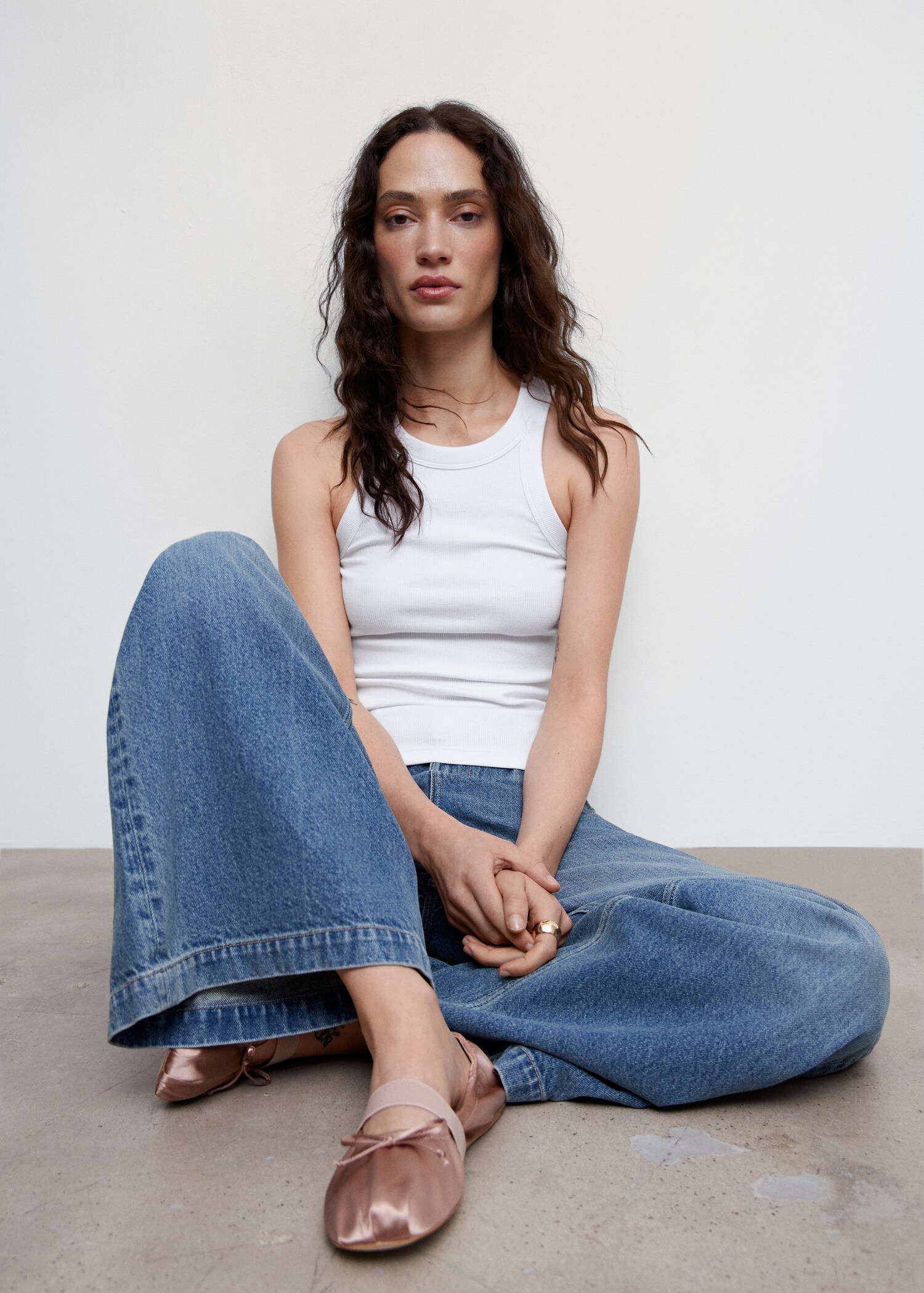 Ribbed cotton-blend top - Details of the article 2