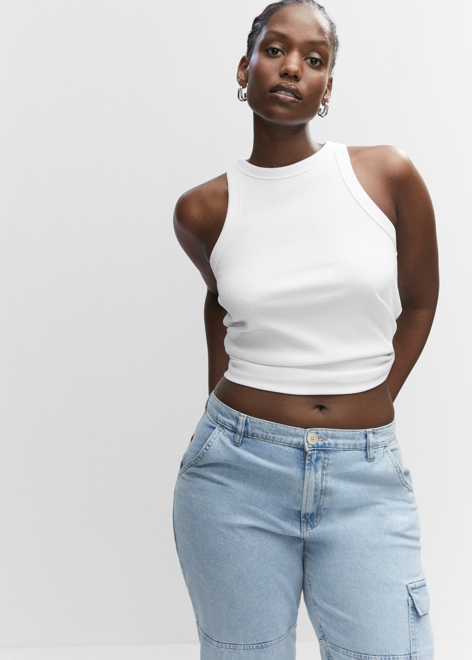 Ribbed cotton-blend top - Details of the article 5