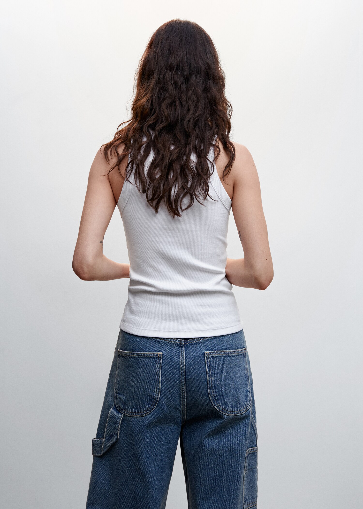 Ribbed cotton-blend top - Reverse of the article