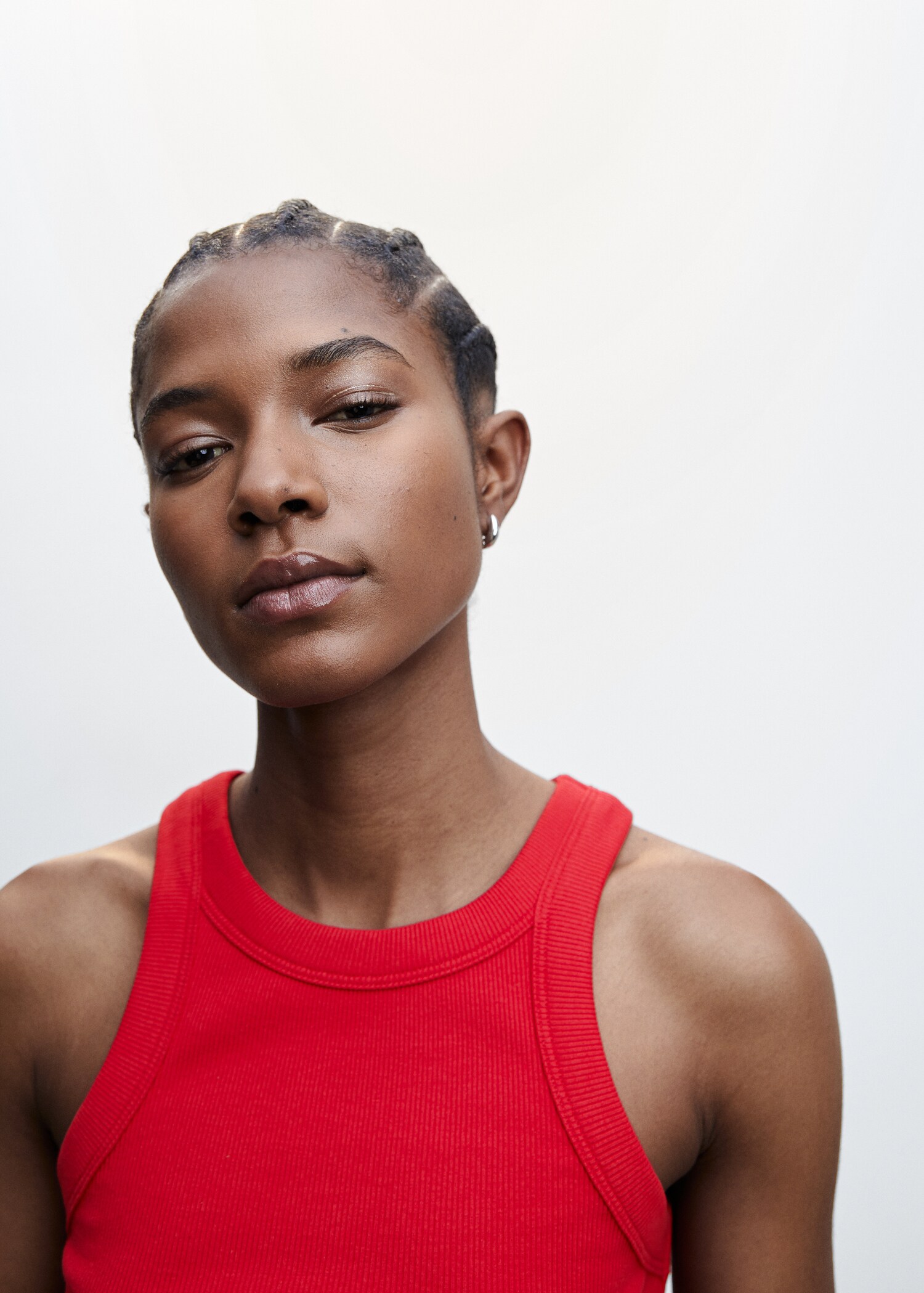 Ribbed cotton-blend top - Details of the article 1