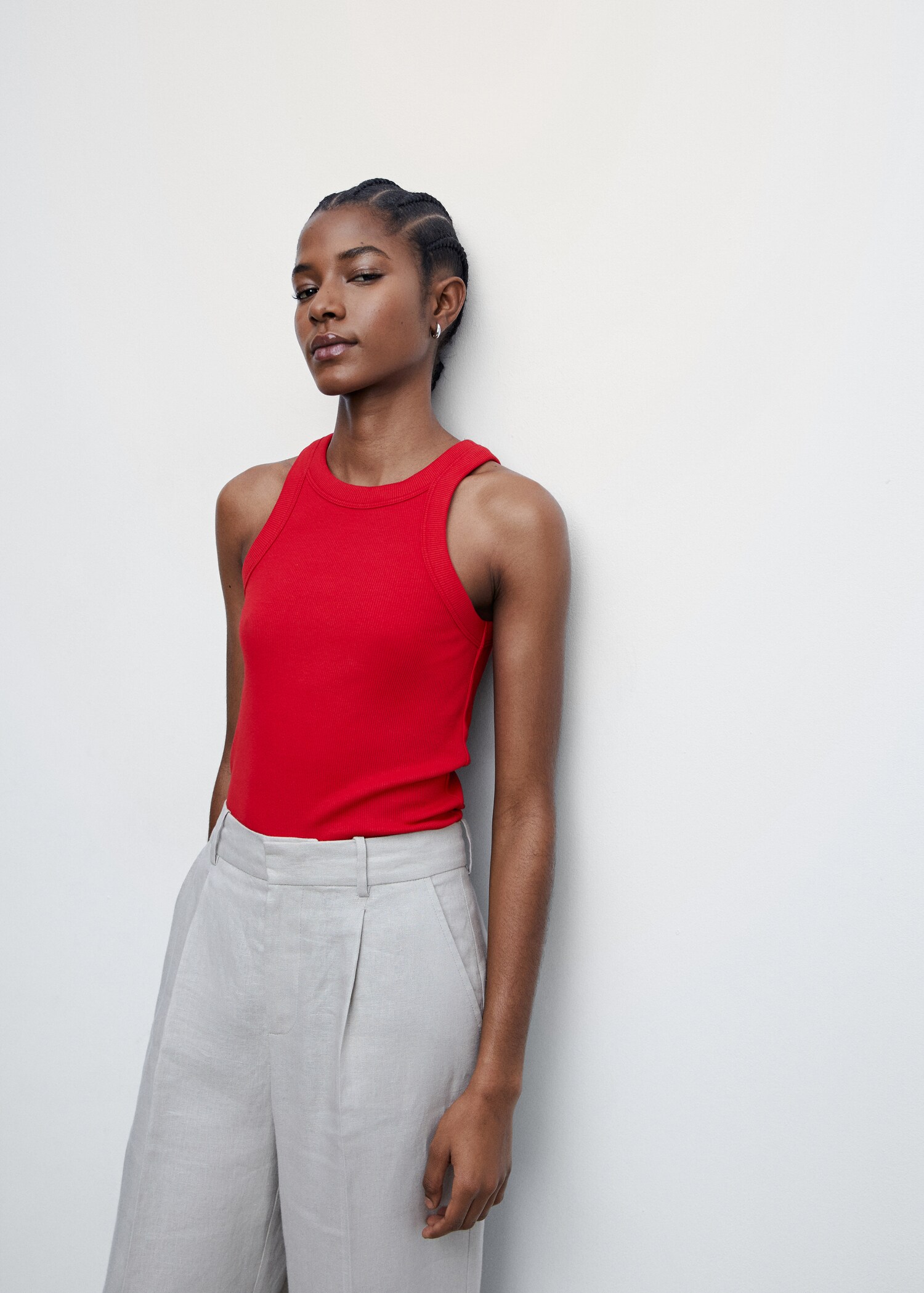 Ribbed cotton-blend top - Details of the article 2