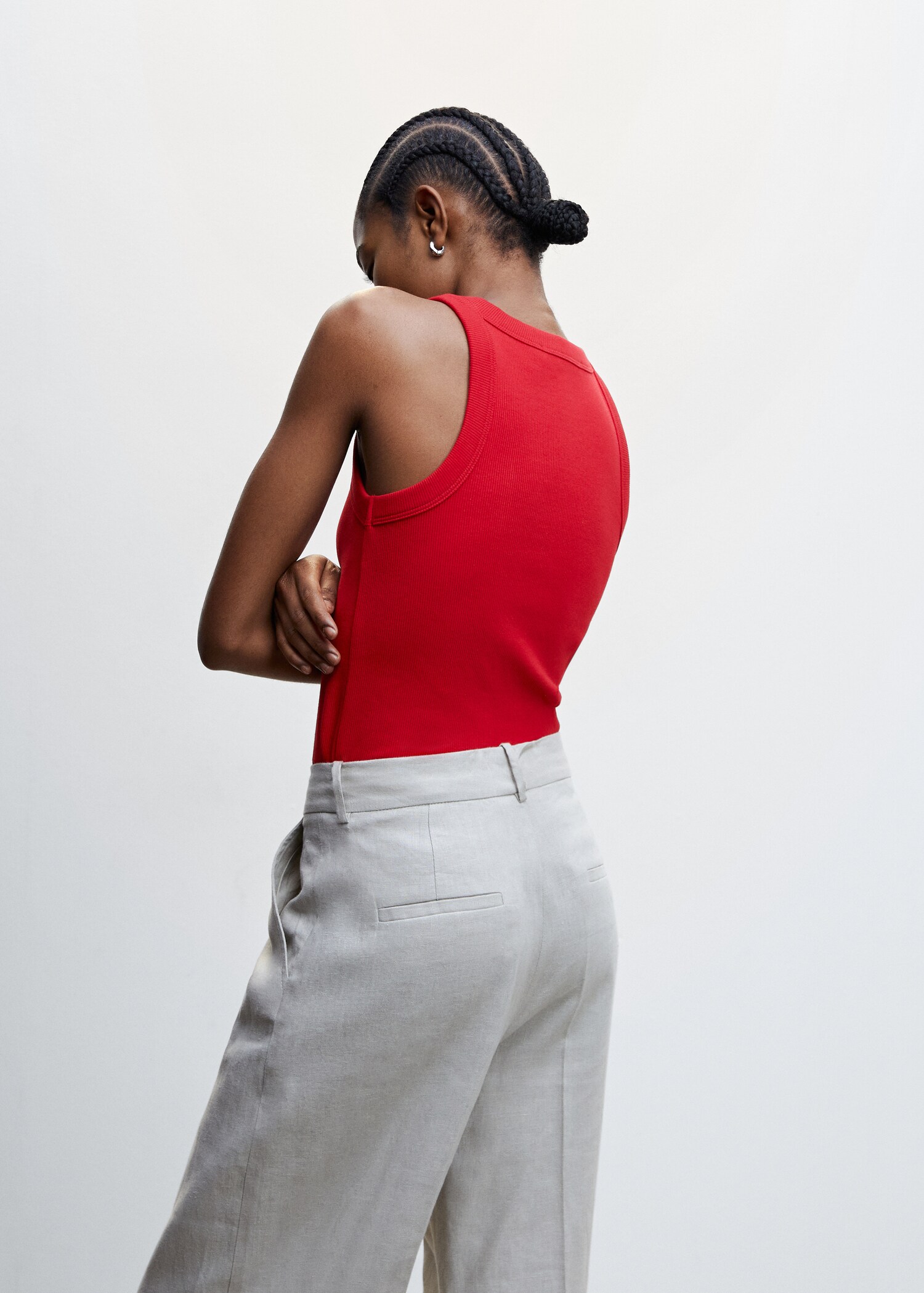 Ribbed cotton-blend top - Reverse of the article