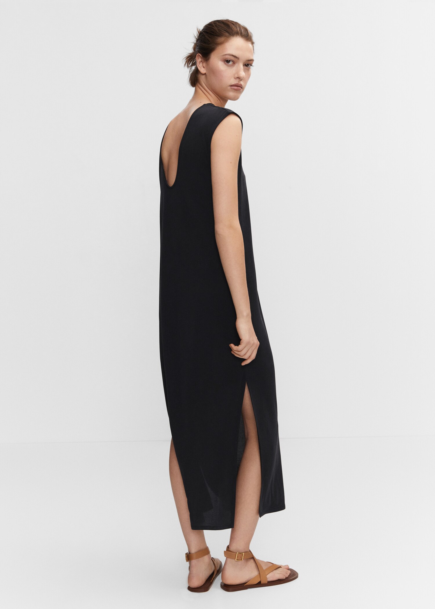 Modal slit dress - Reverse of the article