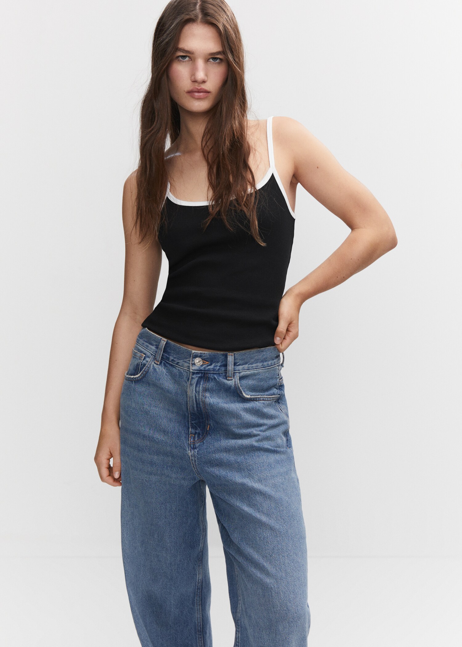 Contrast spaghetti strap top - Medium plane