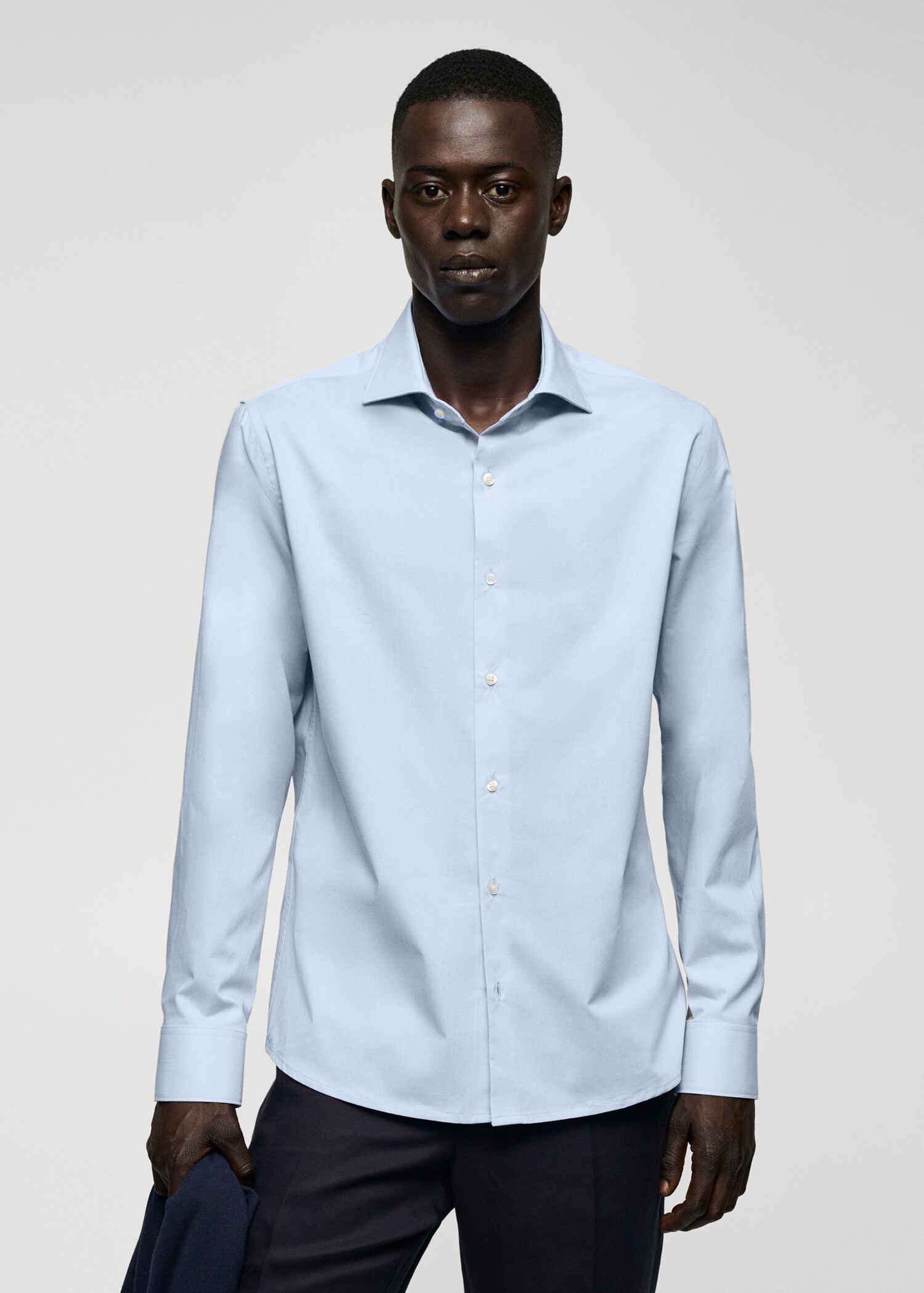 Cămașă slim fit din bumbac stretch - Plan mediu
