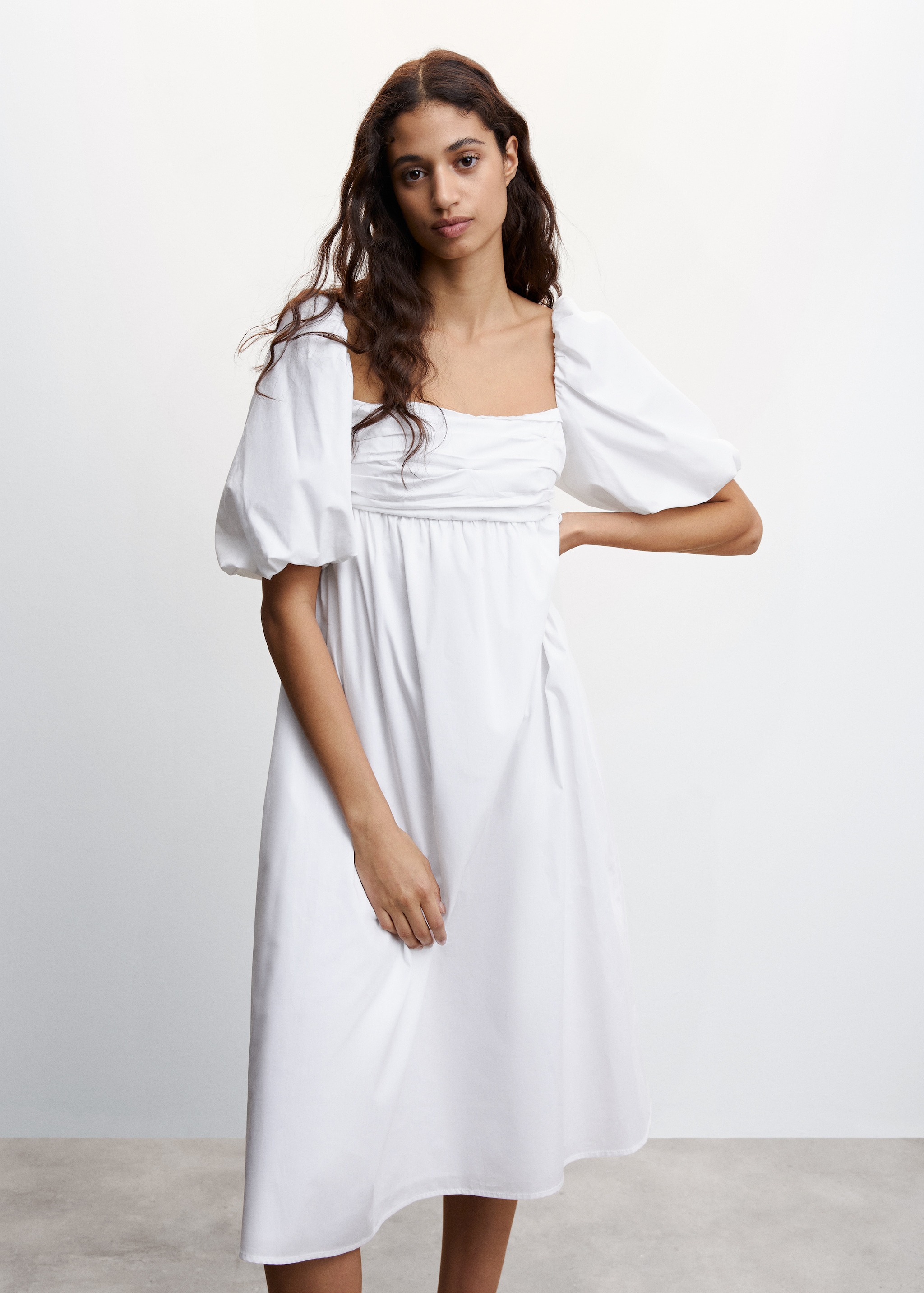 Robe coton manches bouffantes Femme MANGO France (La Réunion)
