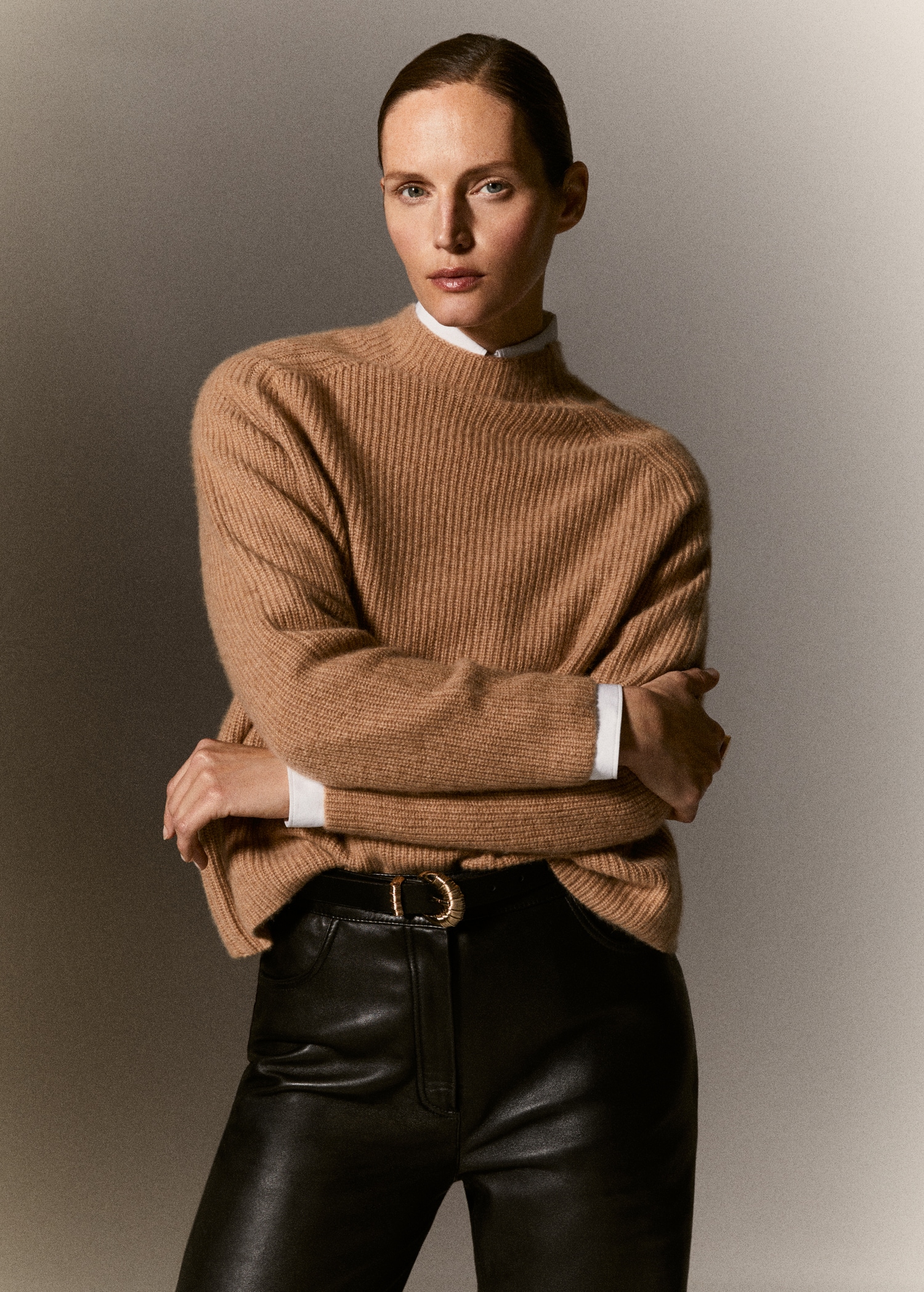 High collar ribbed knit  sweater - Details of the article 6