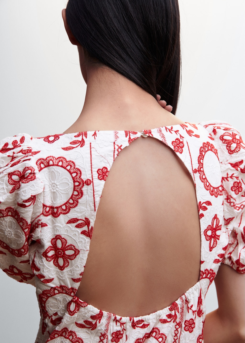 Mango embroidered cotton dress online