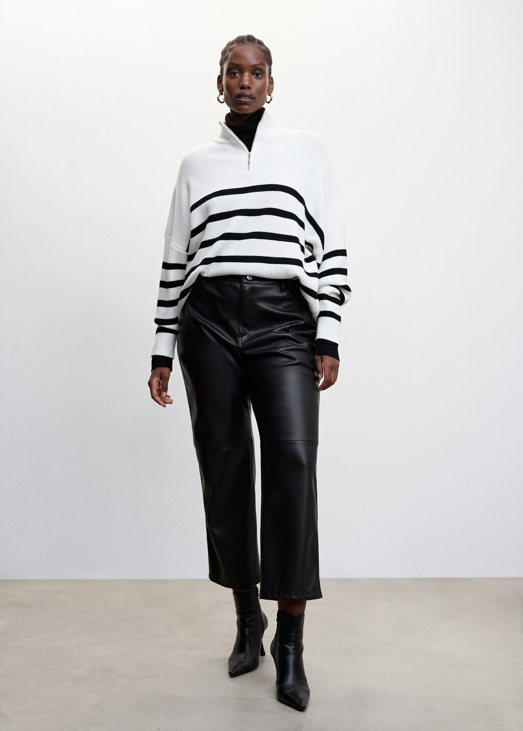 ニット セーター Stripe Knit Hoodie レディース メンズ ニットセーター メンズ 長袖 春 秋 冬 レトロ 花柄 ゆったり