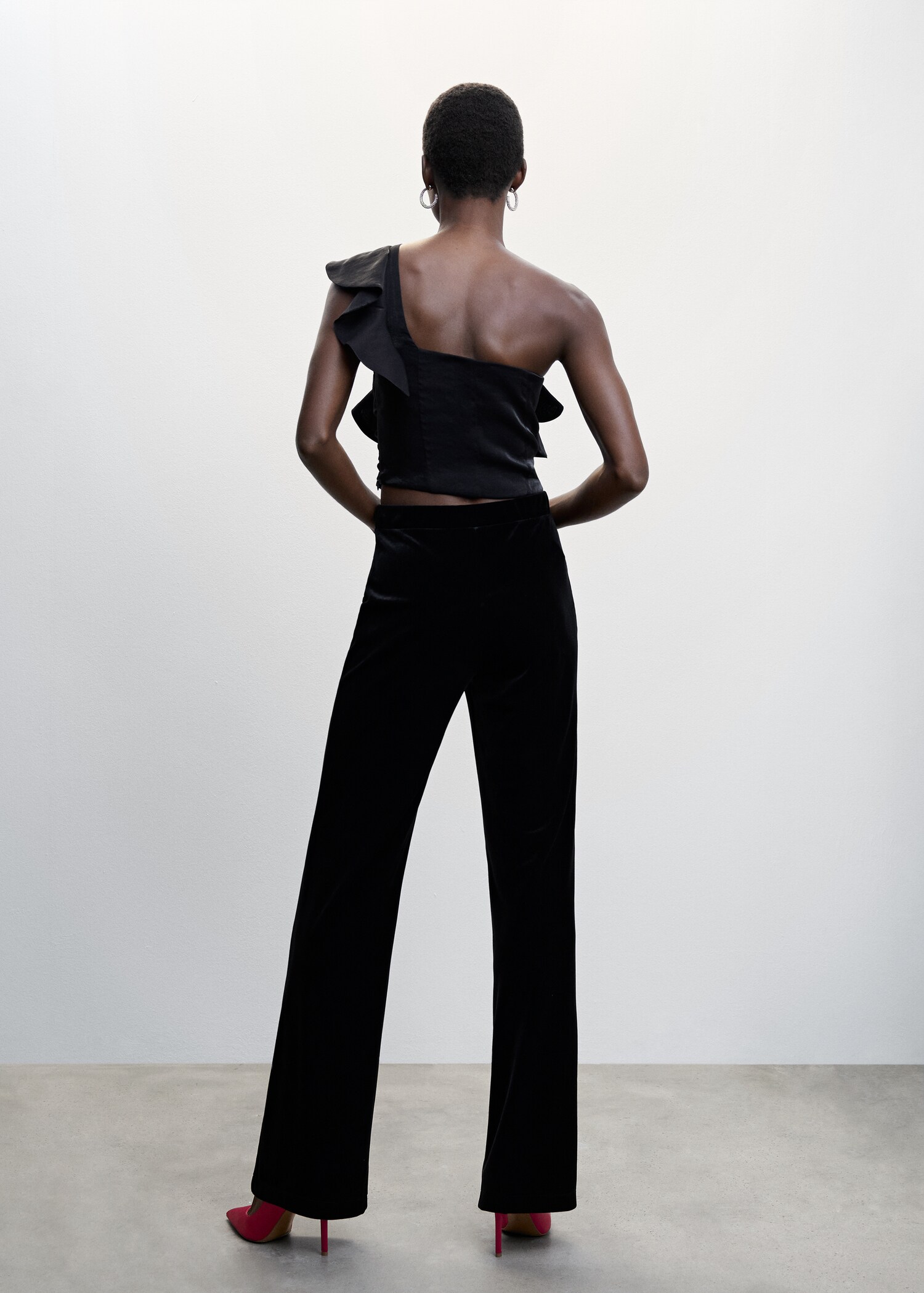 Asymmetric ruffled blouse - Reverse of the article