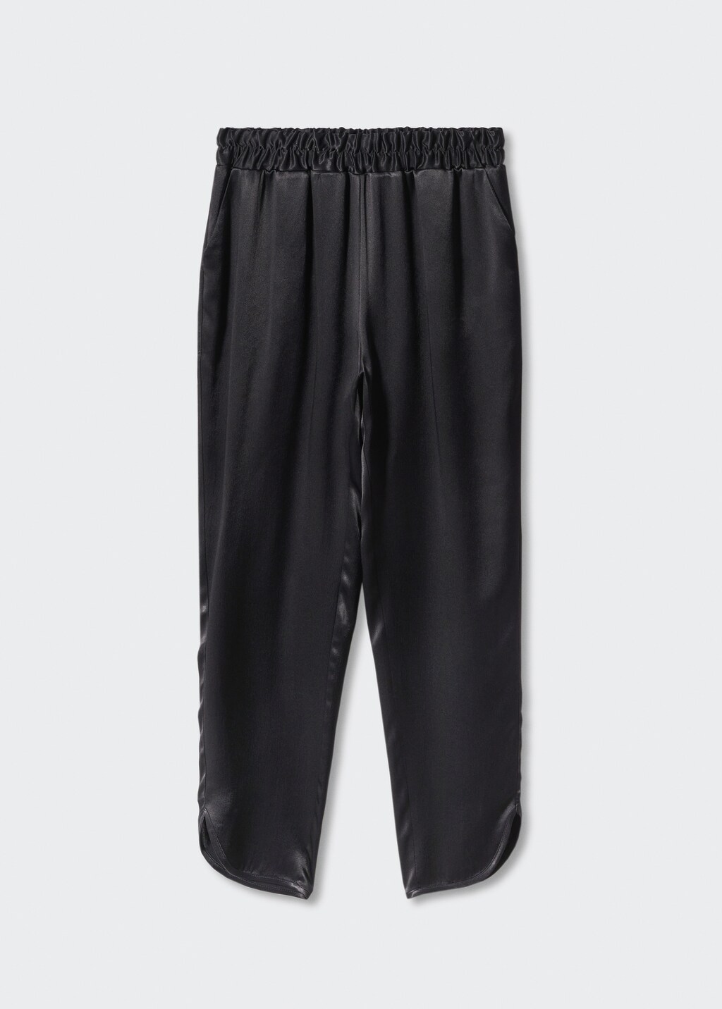 Satin pants with elastic waist - image 5