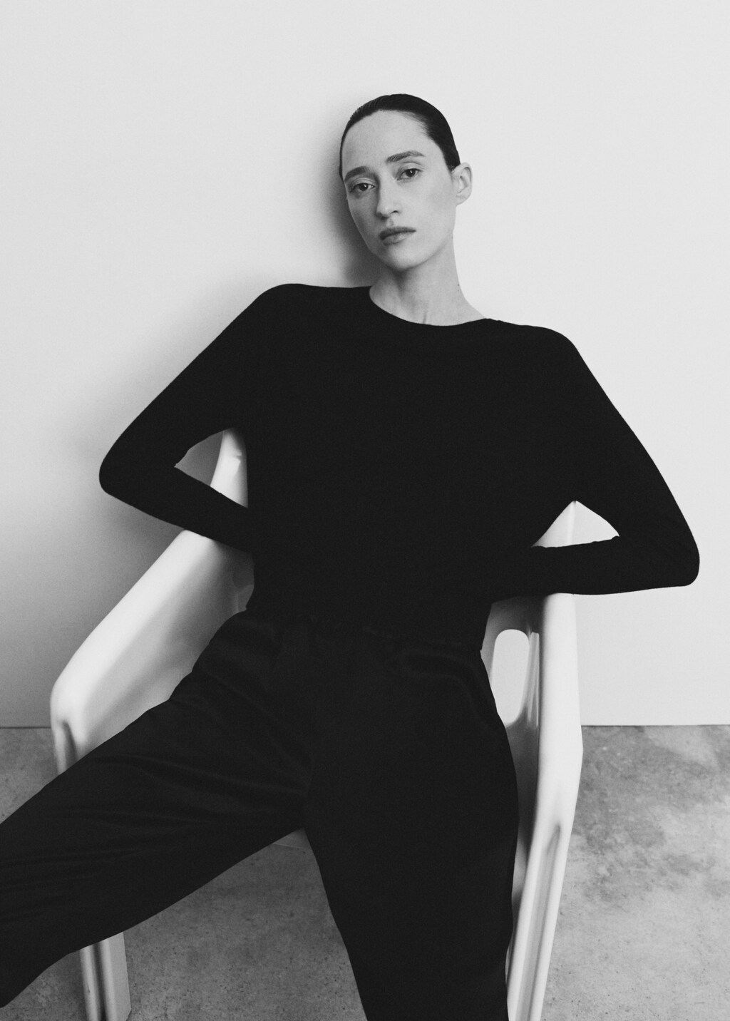 Satin pants with elastic waist