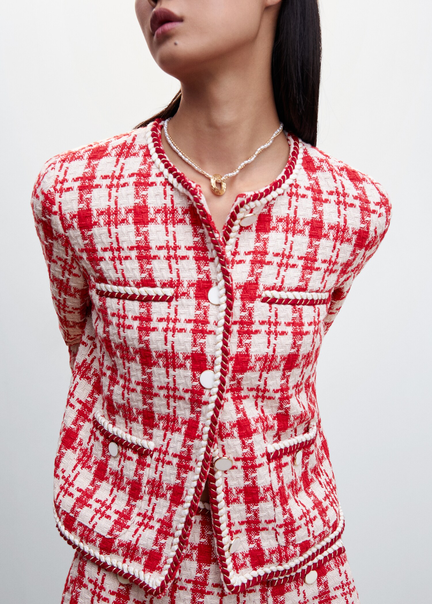 Chaqueta tweed bolsillos - Detalle del artículo 6