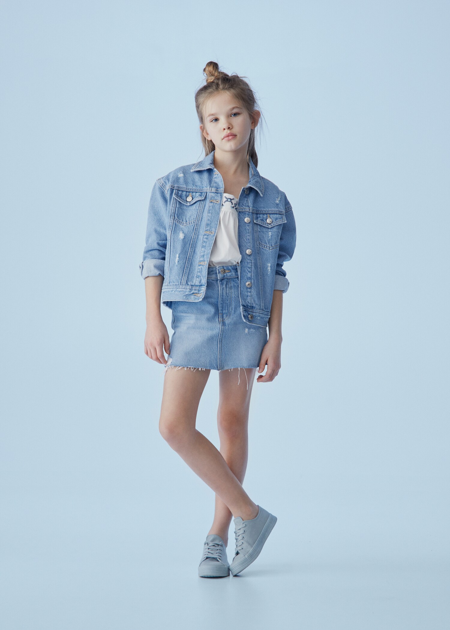 Short denim skirt - Details of the article 5