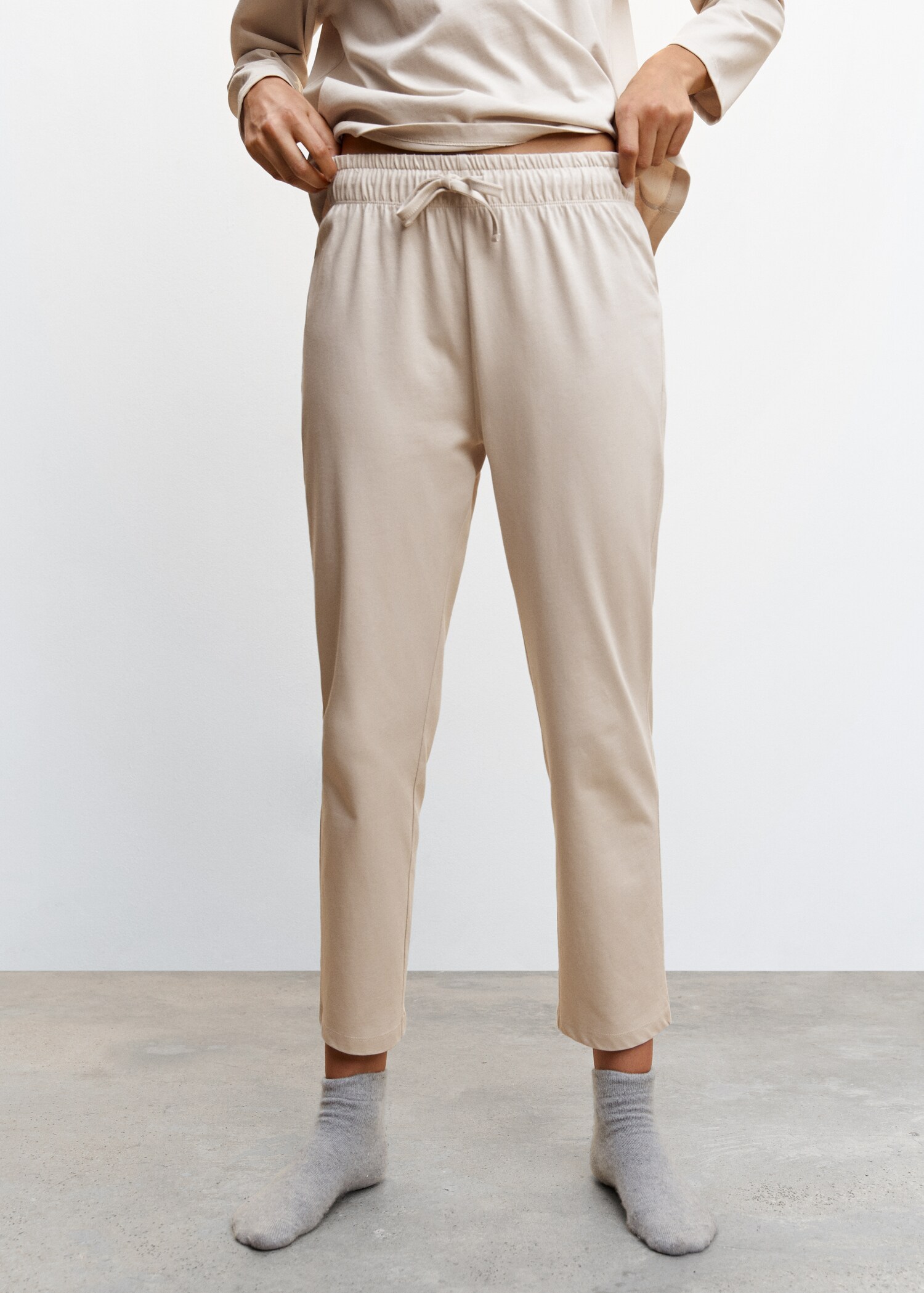 Pyjamasbukser i chiffon bomull - Halvtotal bildeutsnitt