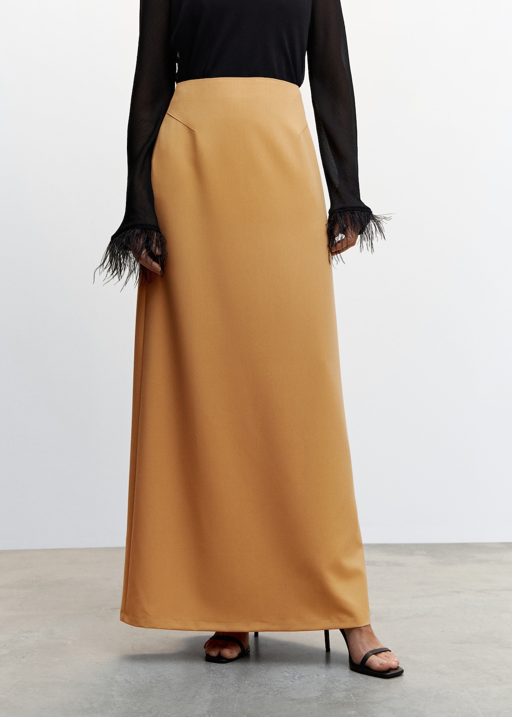 Flowy maxi skirt zipper discount