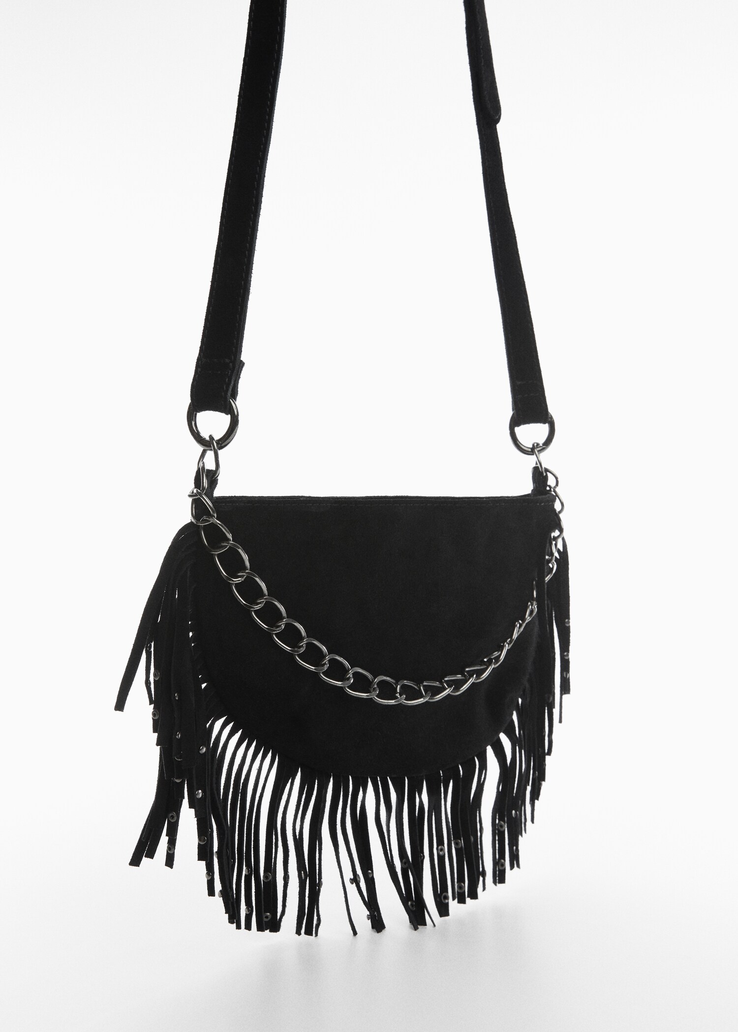Sac cuir franges - Plan moyen