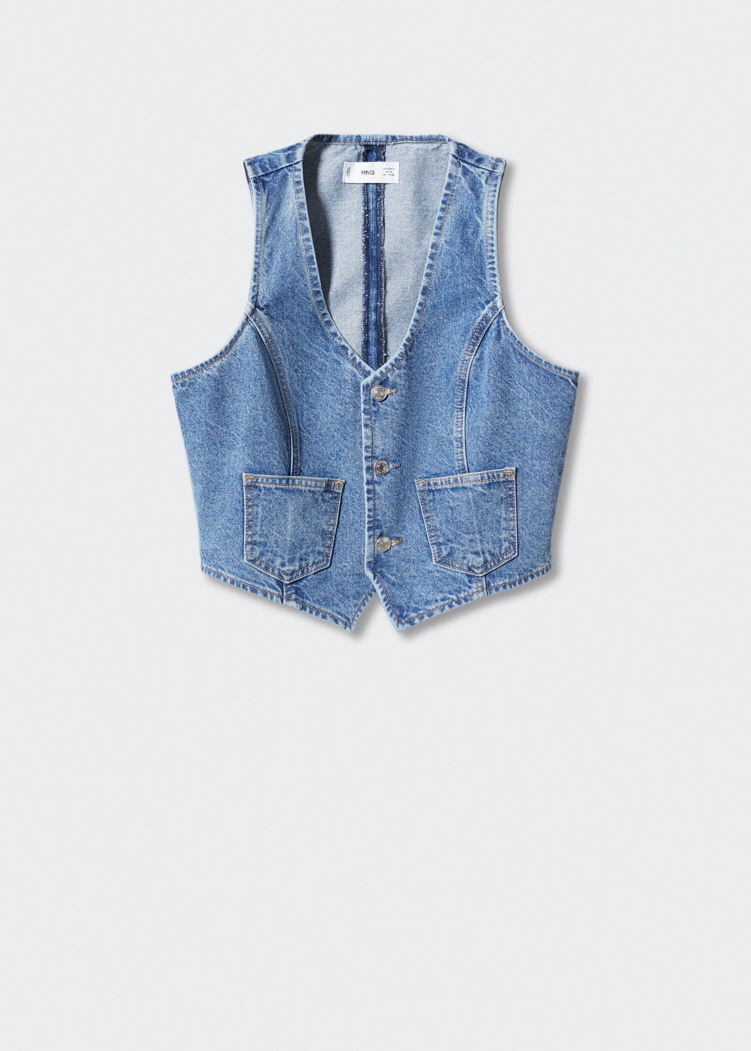 Denim gilet with pockets - Article without model