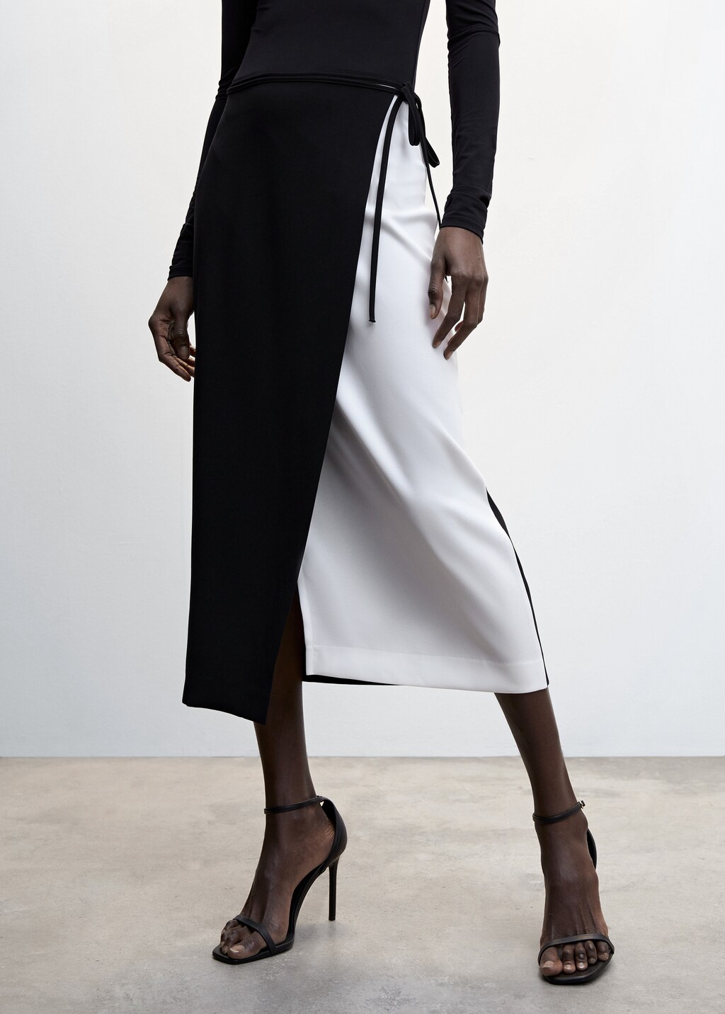 Bow midi skirt