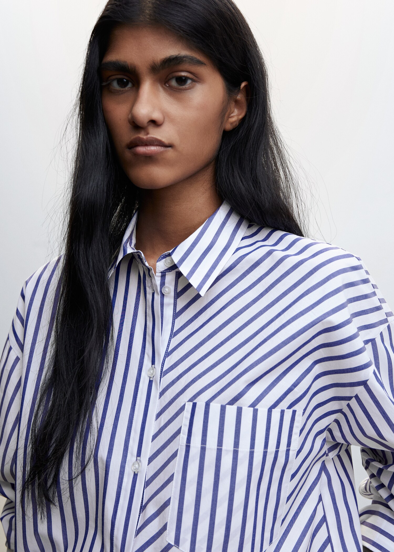 Camisa oversize algodón rayas - Detalle del artículo 1