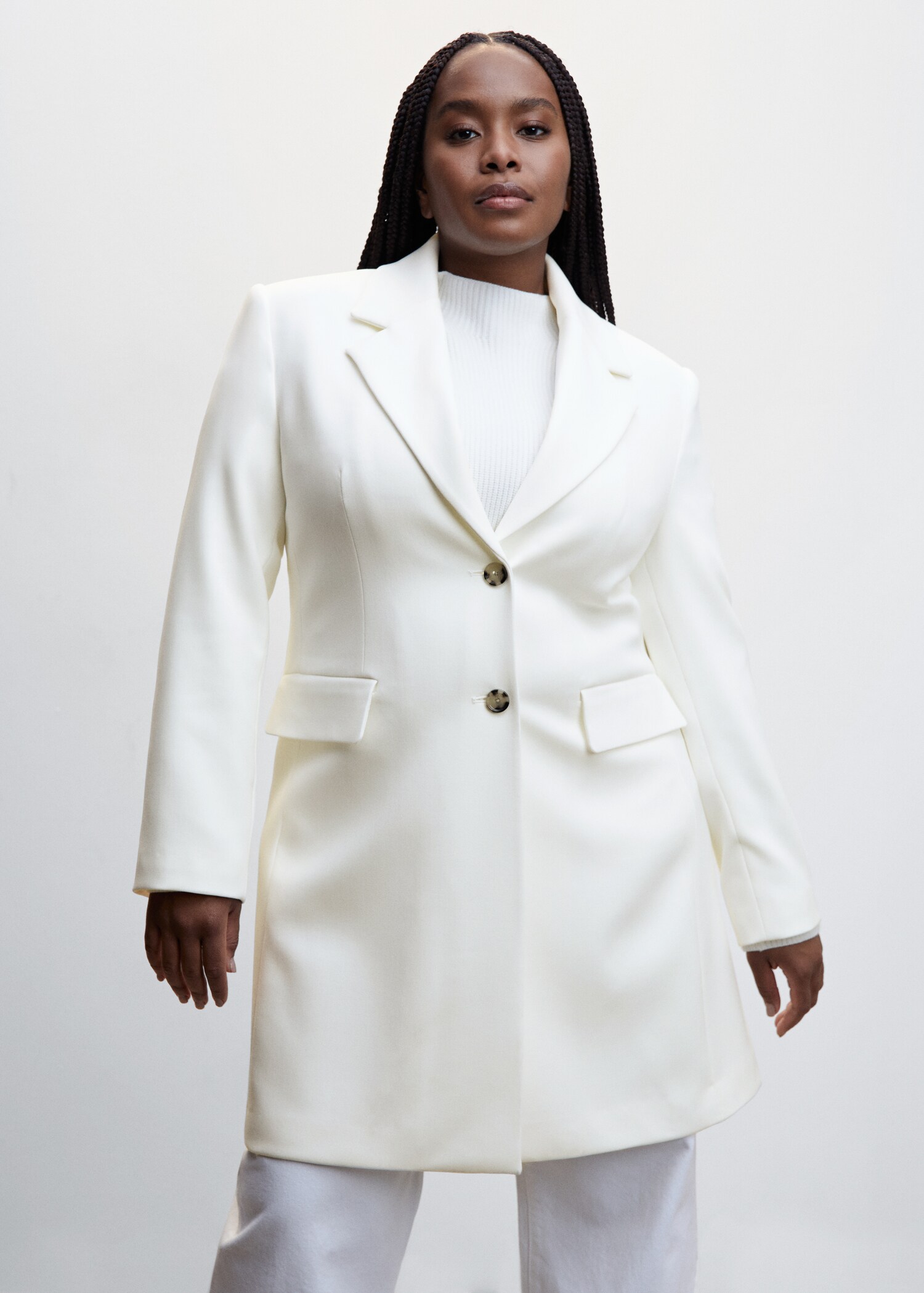 Fitted double-breasted coat - Details of the article 5