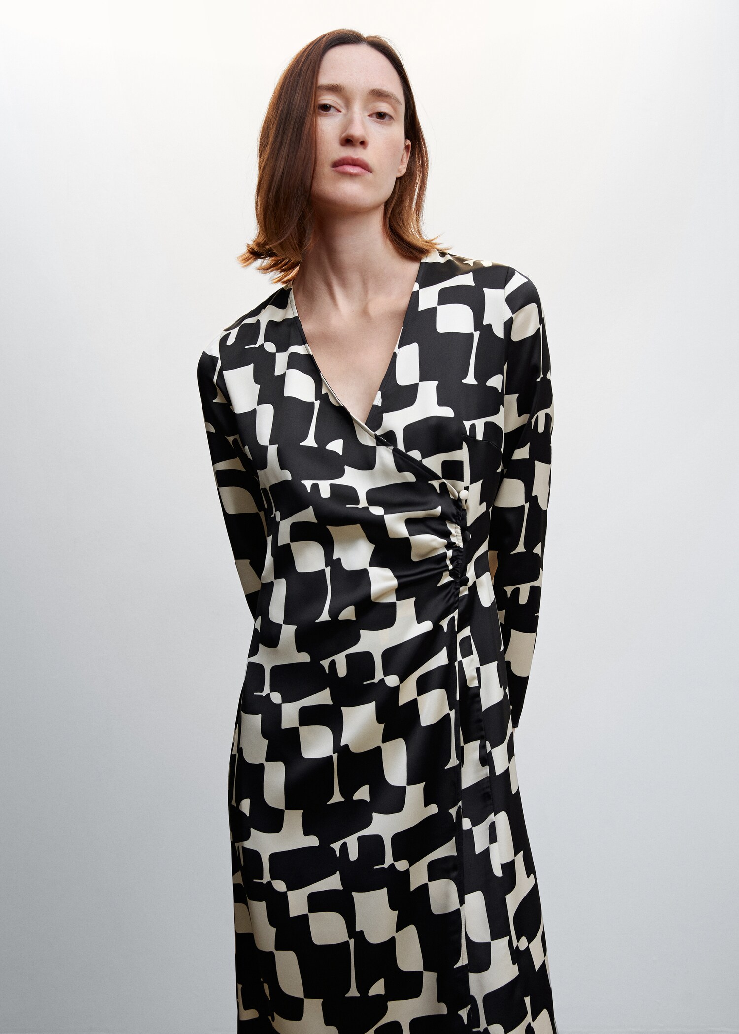 Printed satin dress - Medium plane
