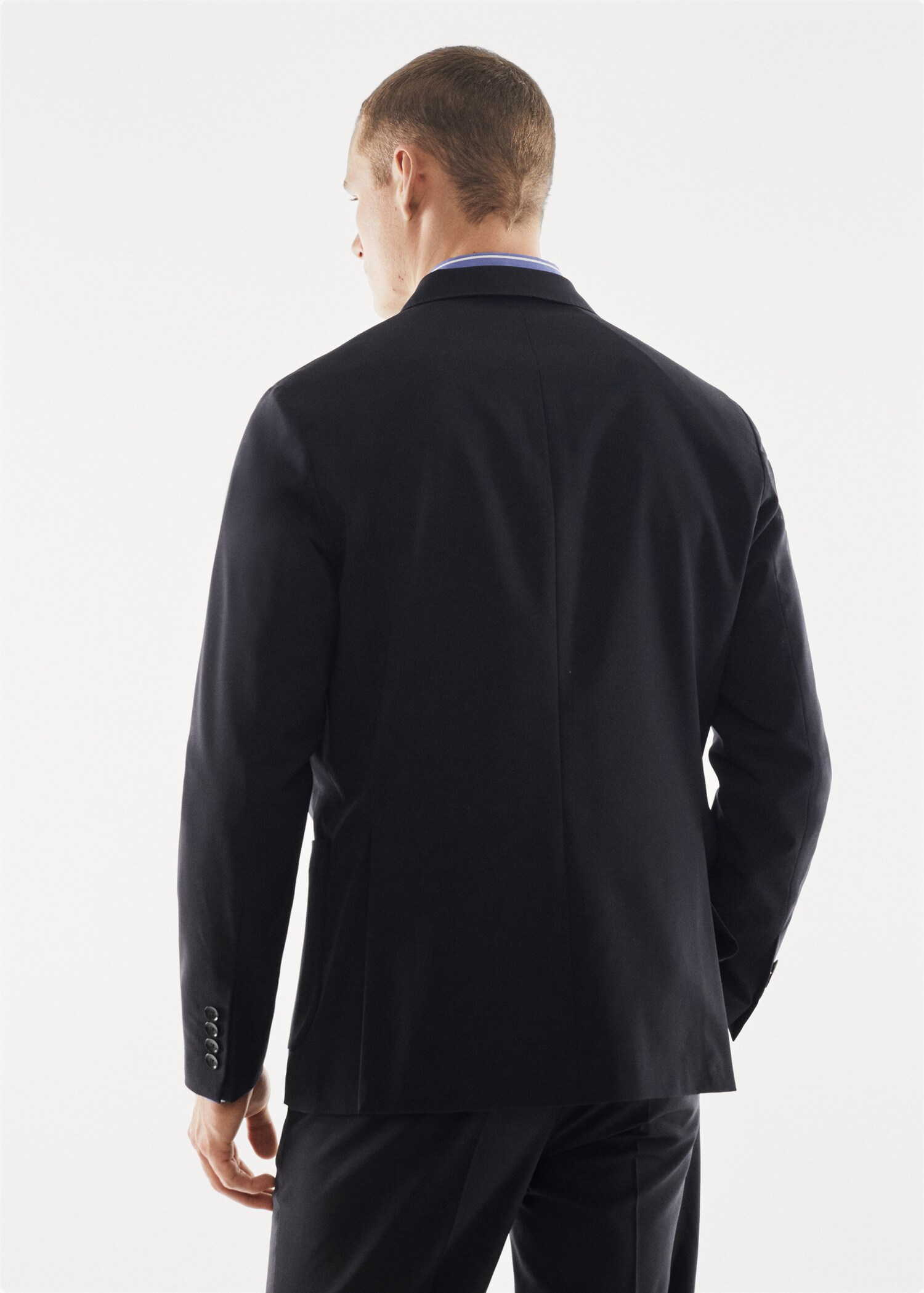 Blazer de fato slim fit respirável - Verso do artigo