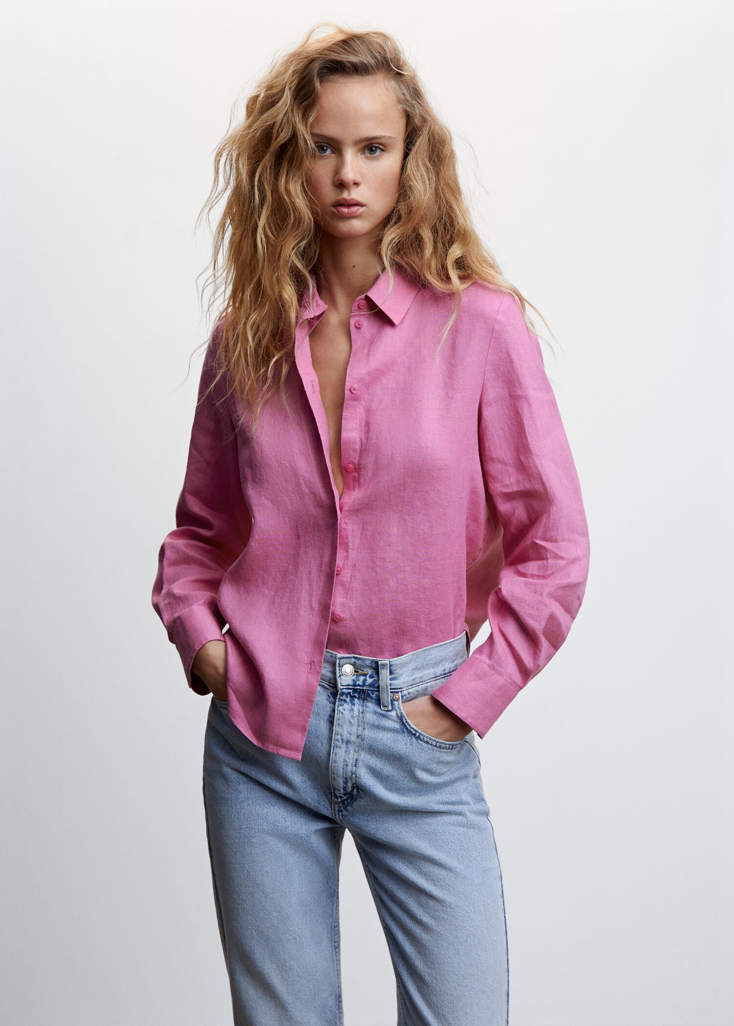 Chemise 100 % lin - Femme | MANGO France (La Réunion Chemise 100 % lin - Femme | MANGO France (La Réunion