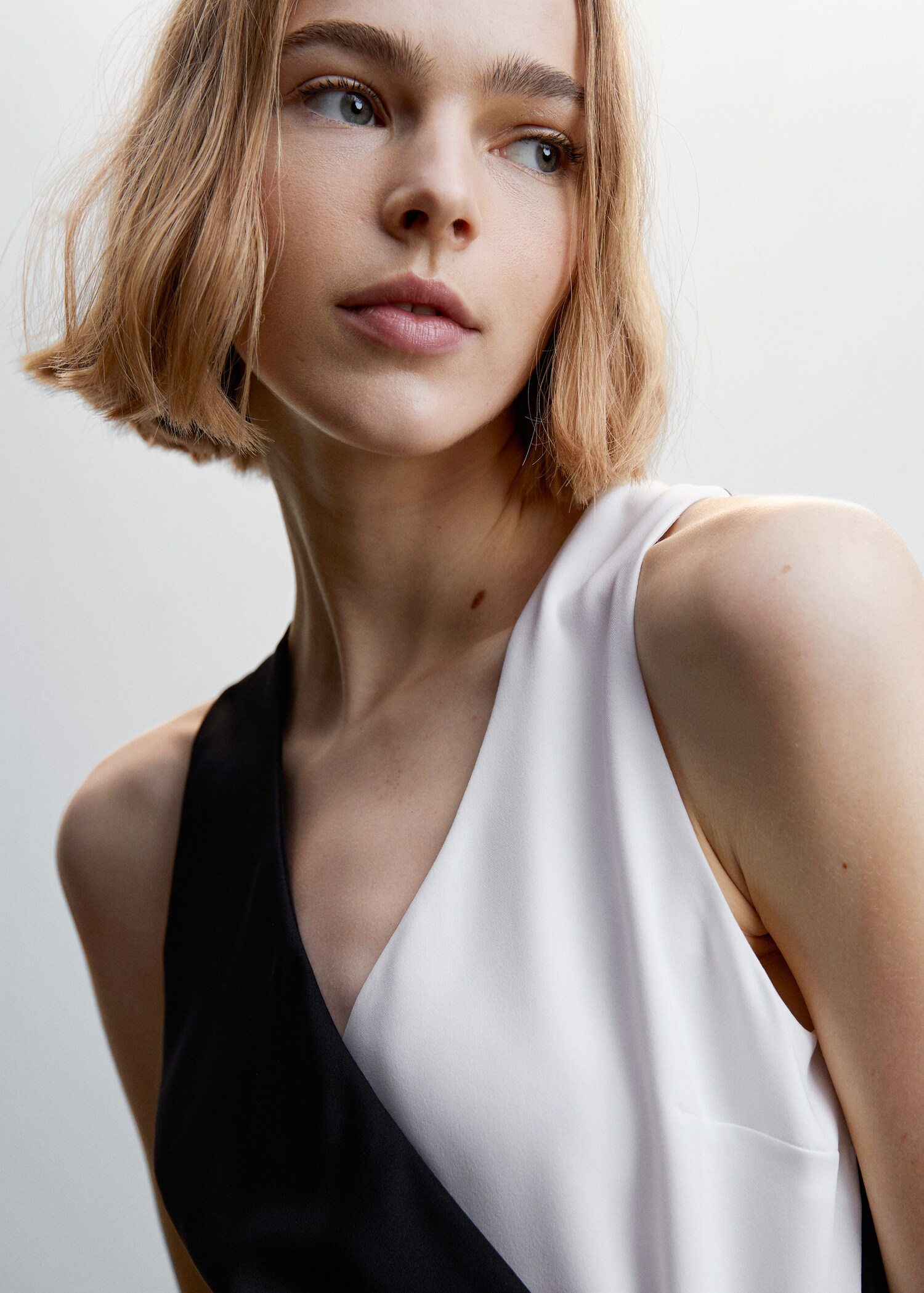 Bow bicolour dress - Details of the article 1