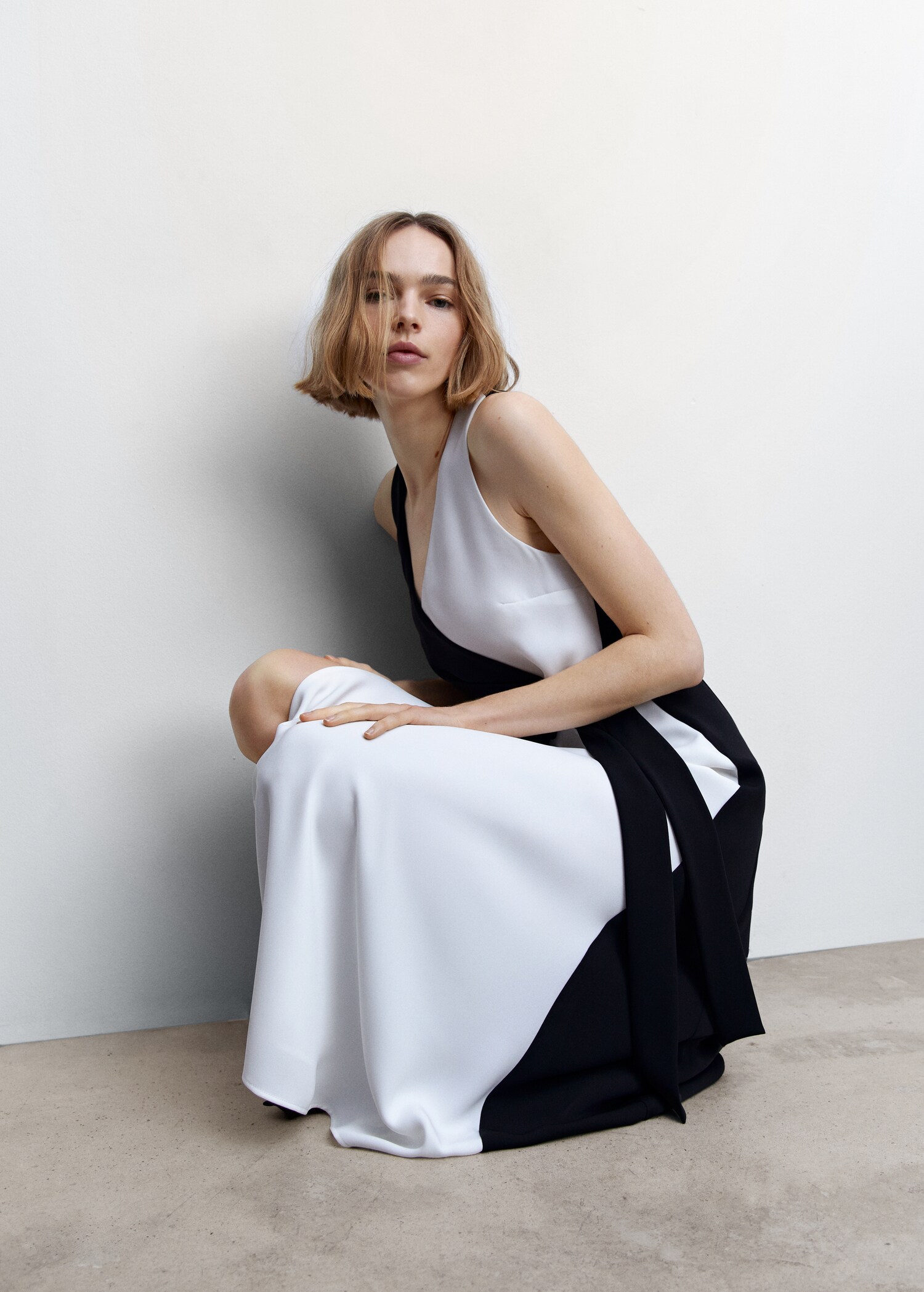 Bow bicolour dress - Details of the article 2