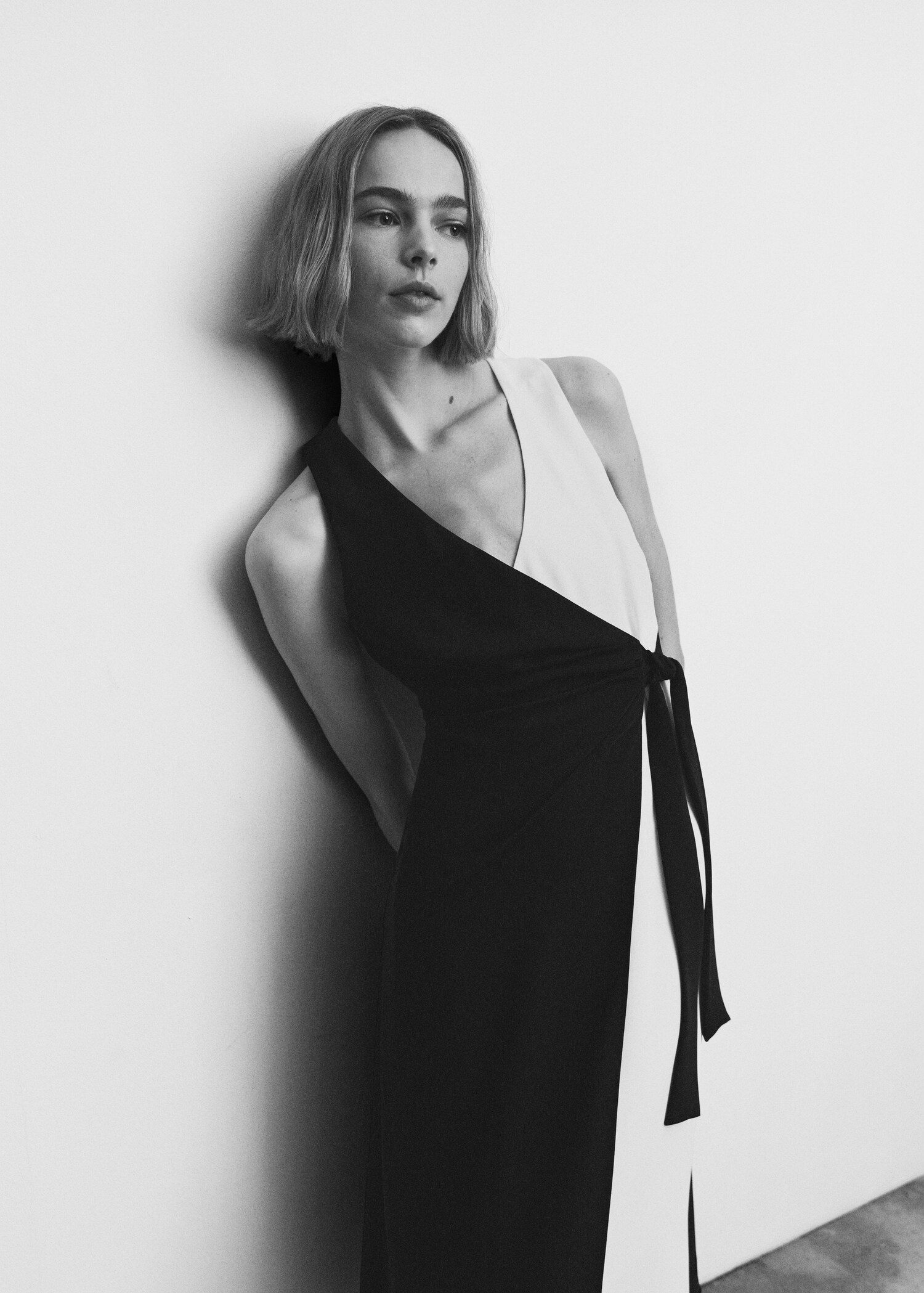 Bow bicolour dress - Details of the article 4