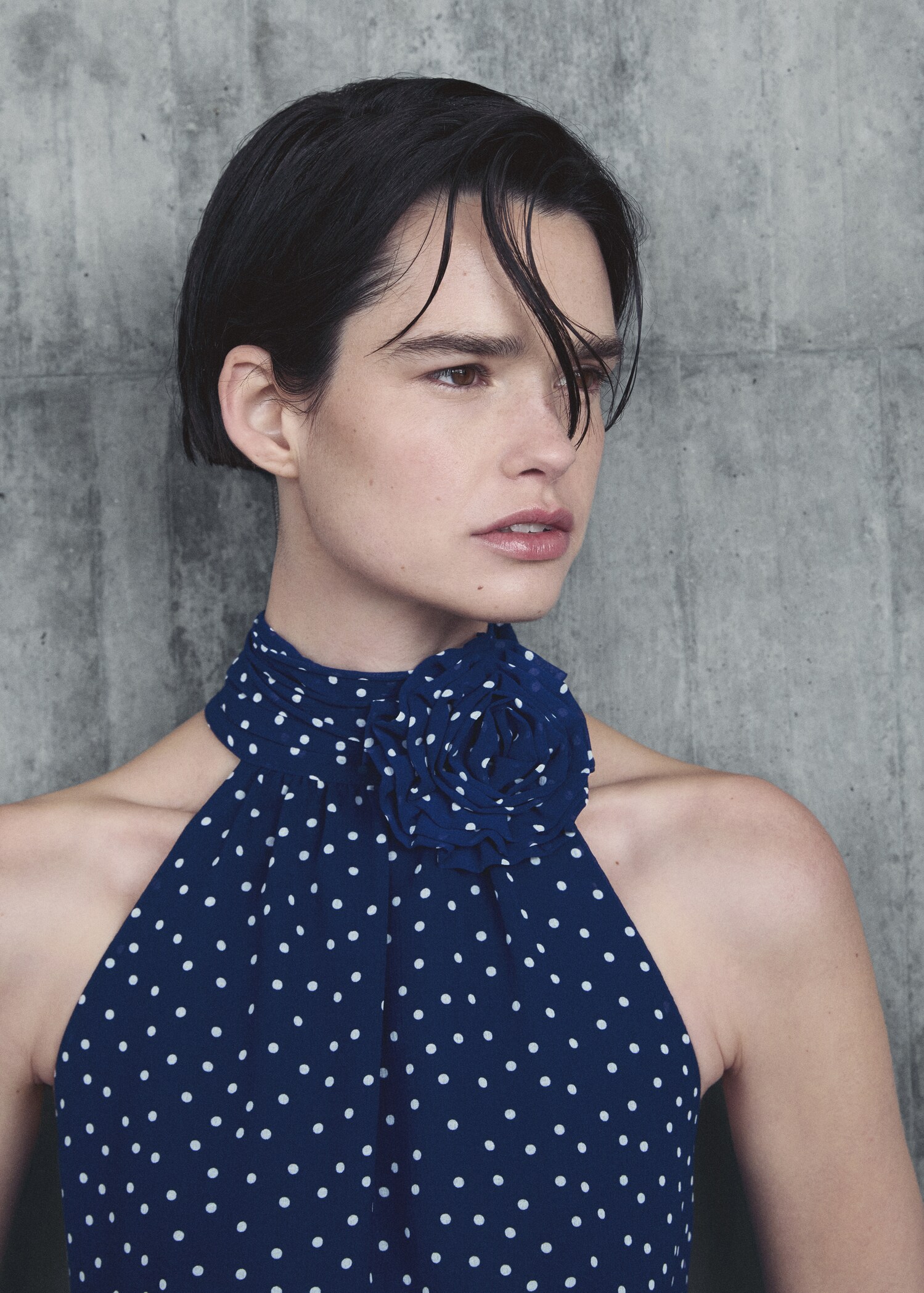 Polka-dot floral neck tie - Details of the article 9