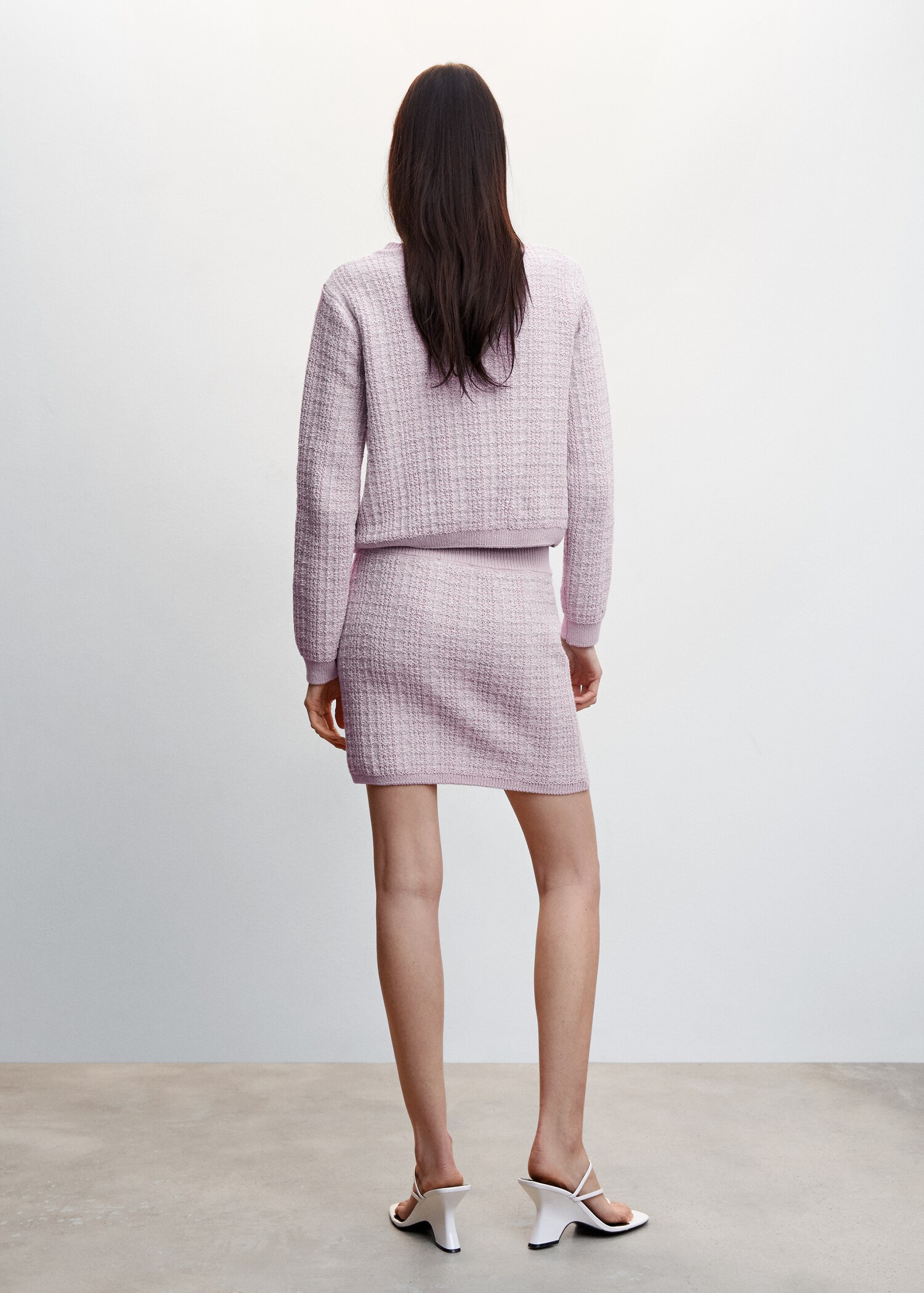 Pocket tweed cardigan - Reverse of the article