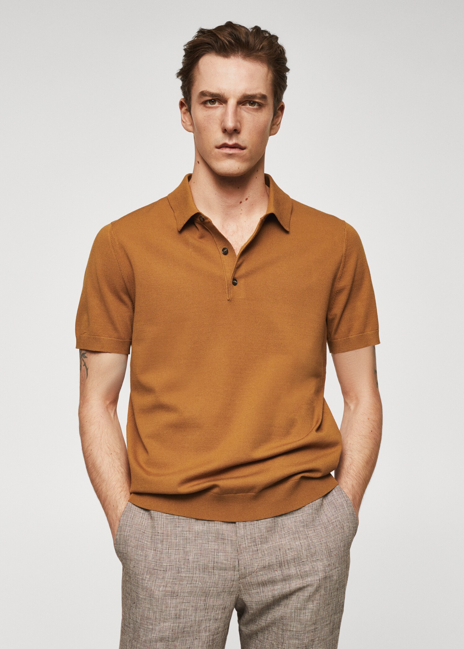 Polo majica od finog pletiva - Prikaz srednjeg dijela