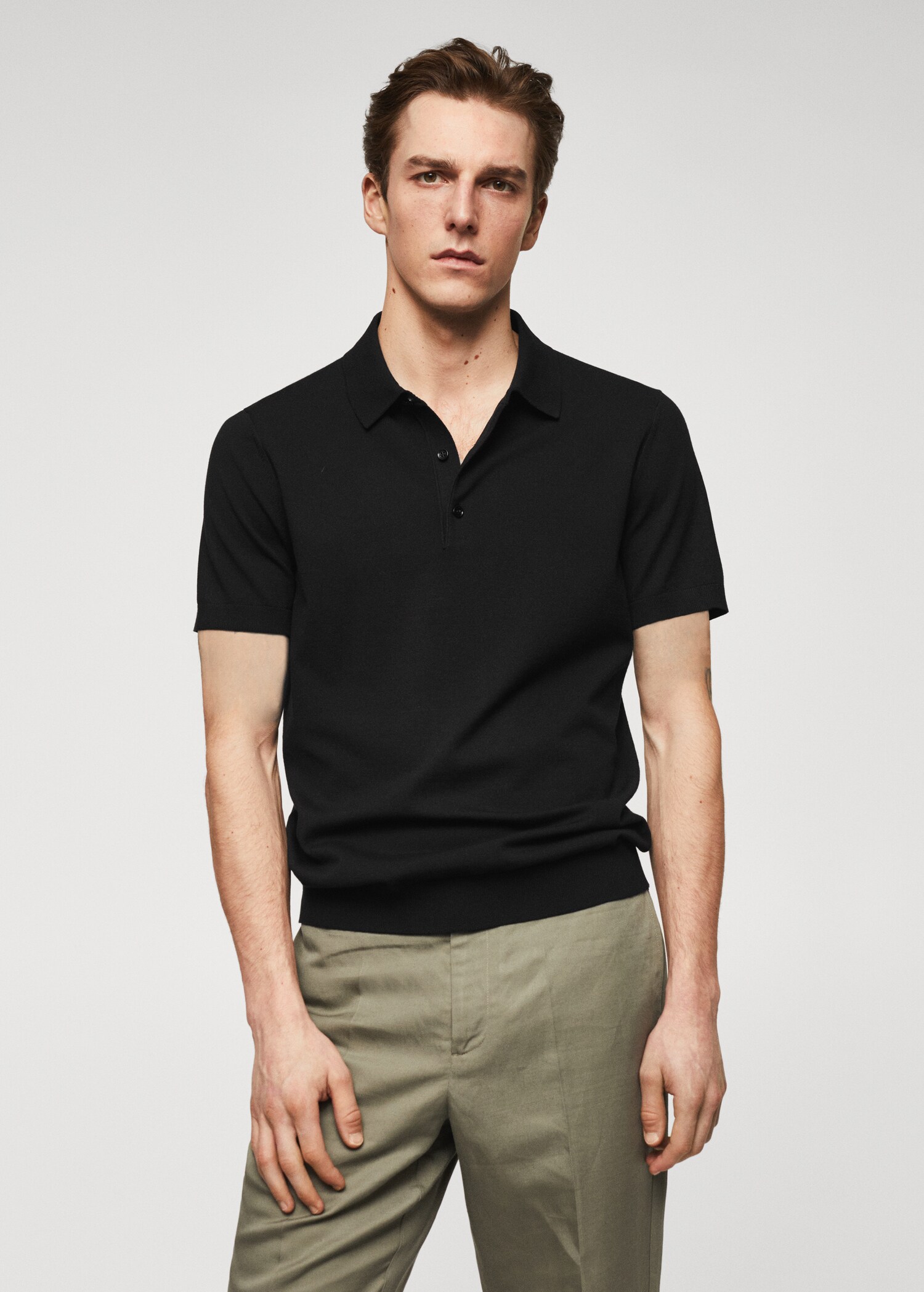 Polo majica od finog pletiva - Prikaz srednjeg dijela