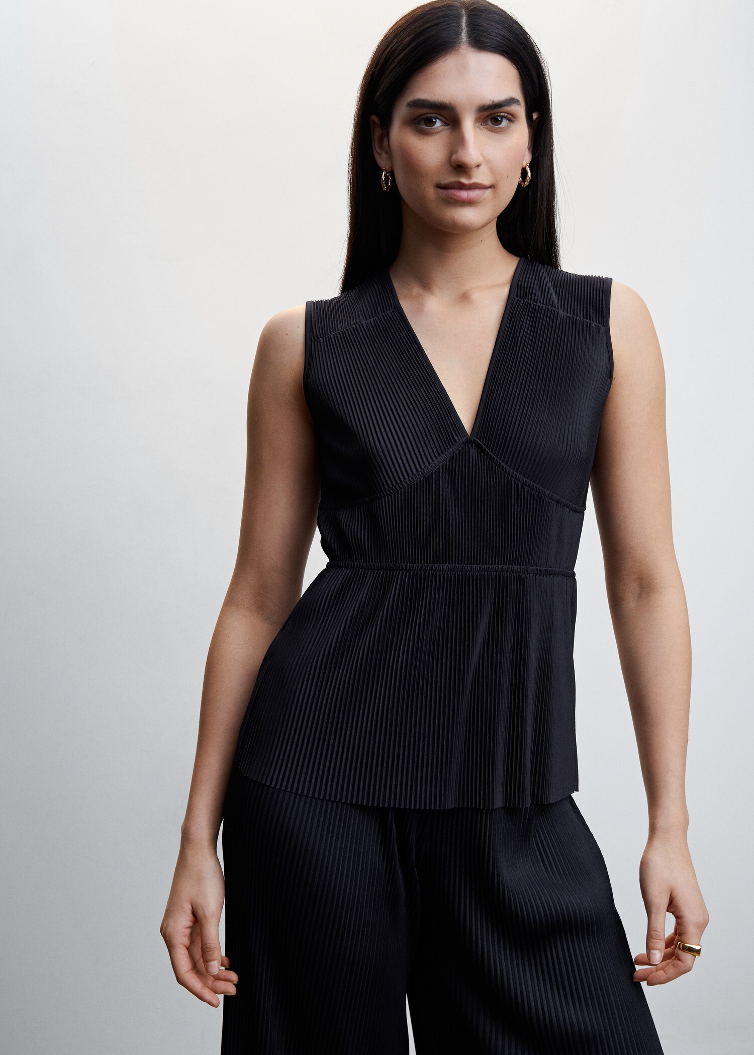 Pleated satin top - Medium plane