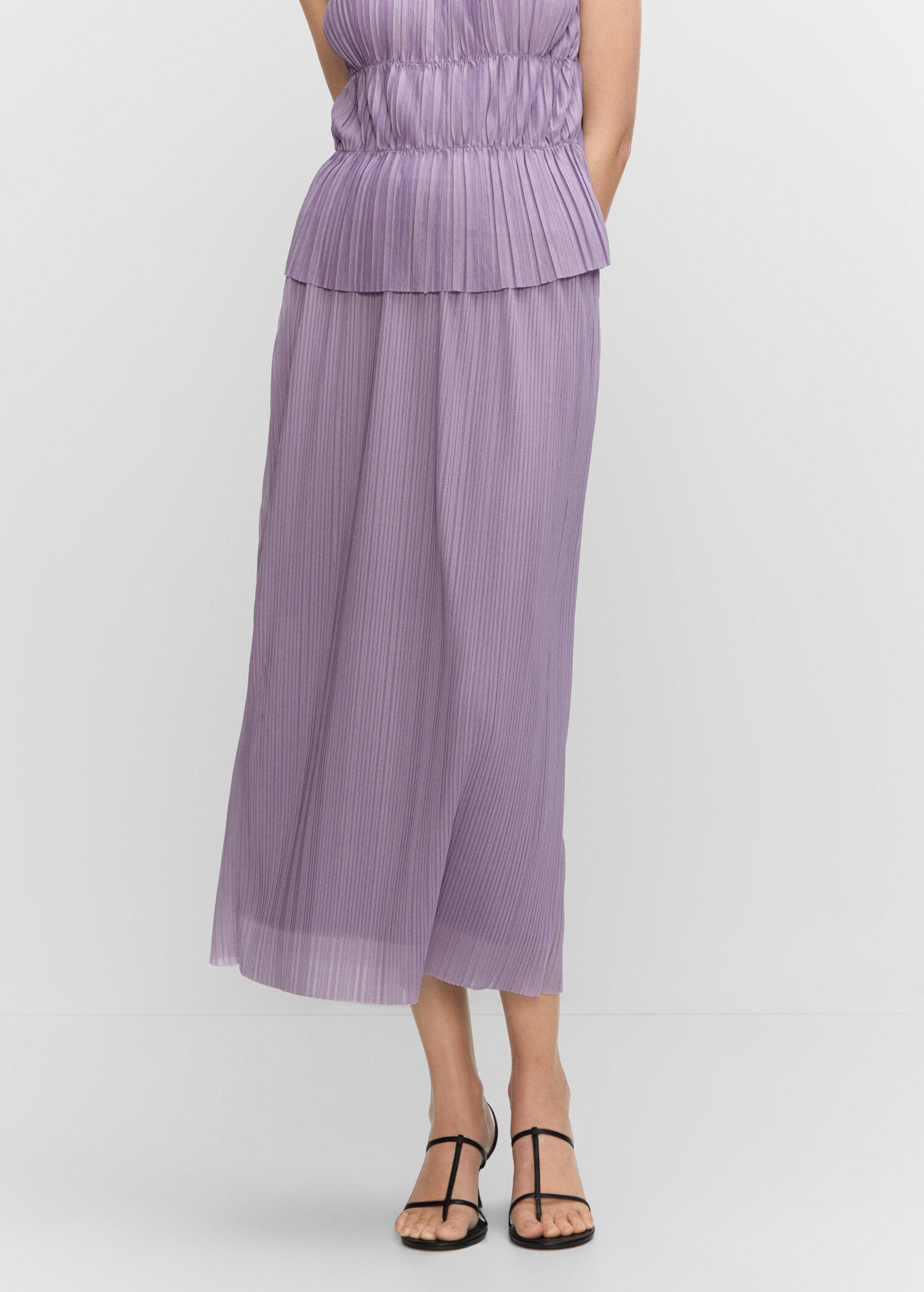 Pleated midi skirt - Medium plane